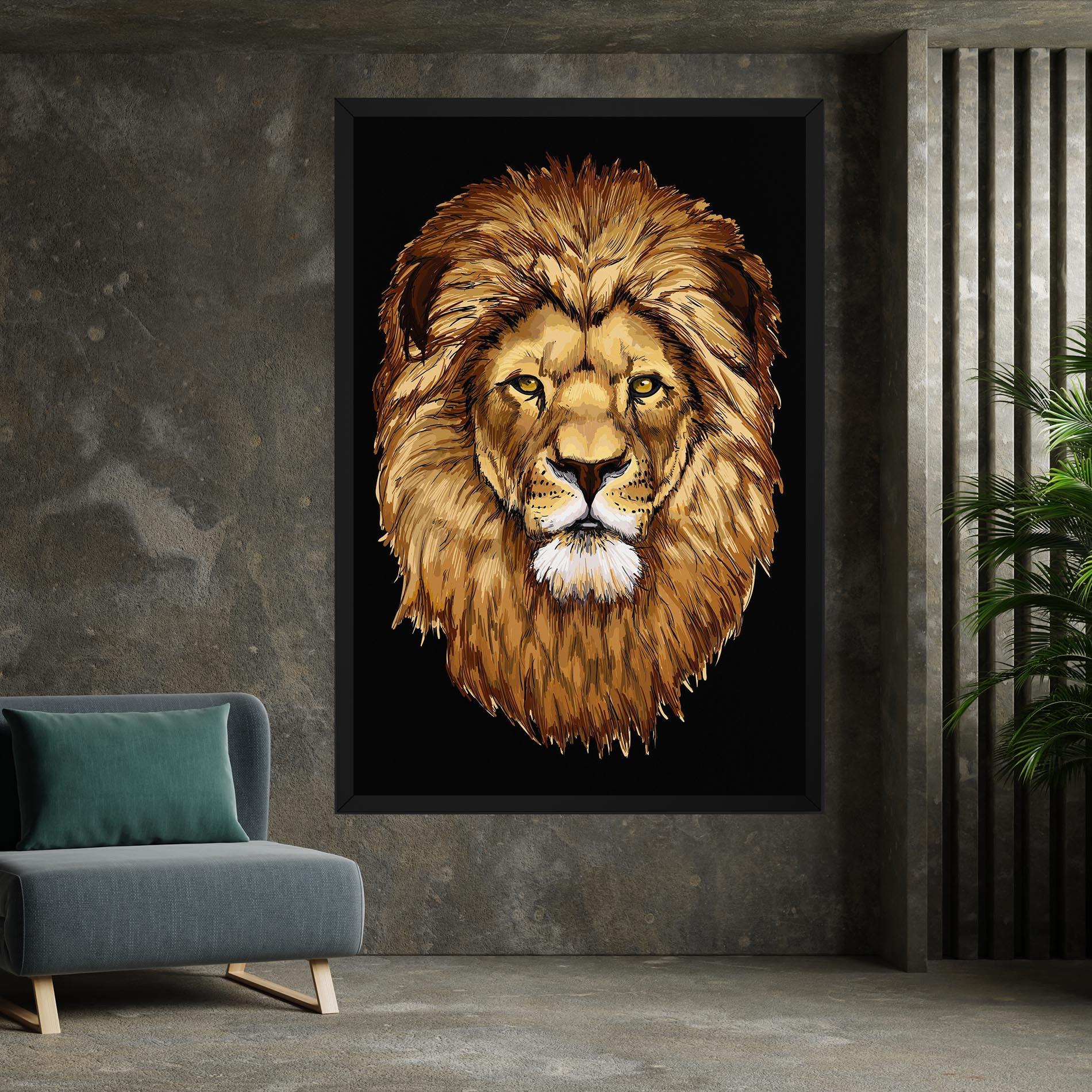 Leinwandbild Lion Head mockup 7