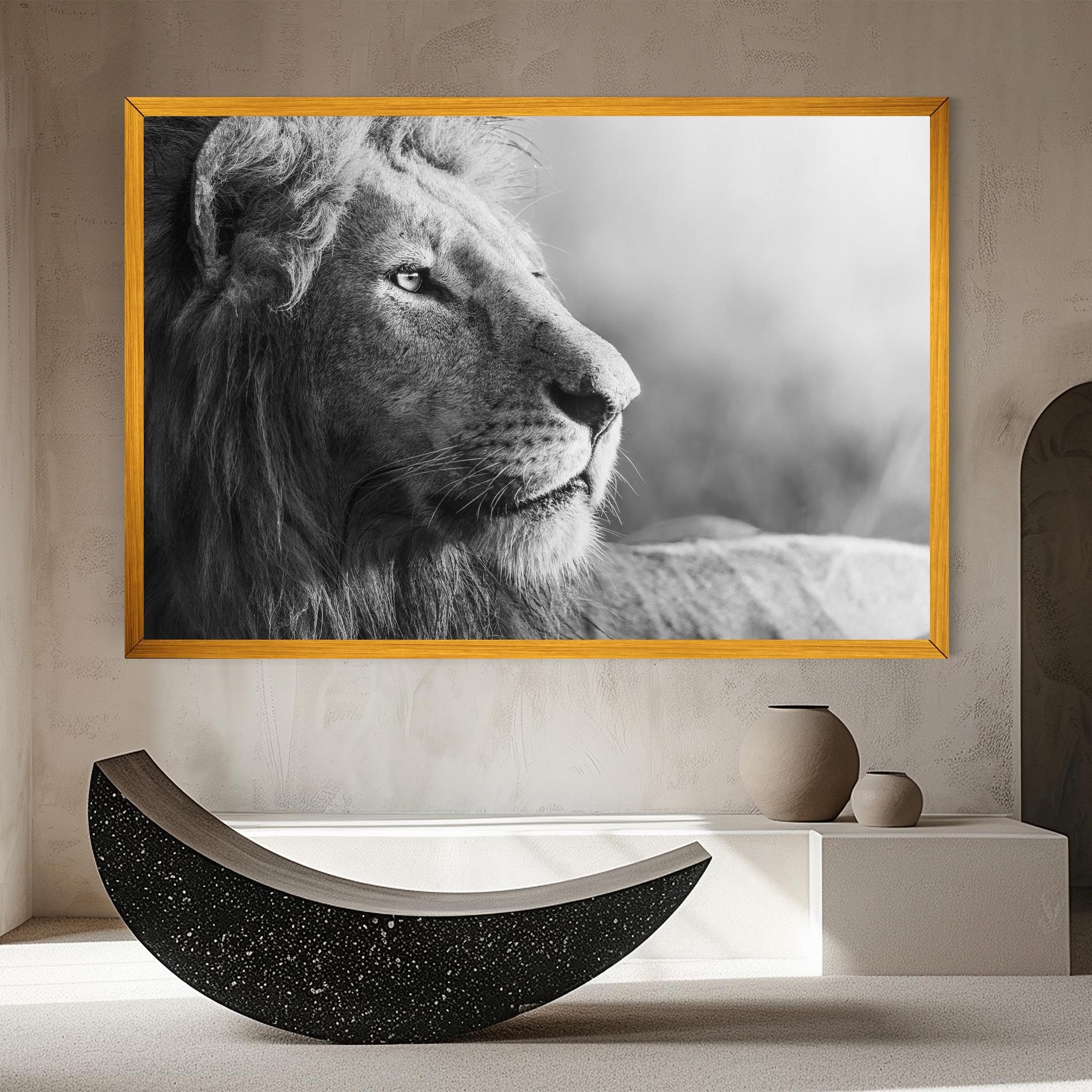 Grey Lion Head mockup 8