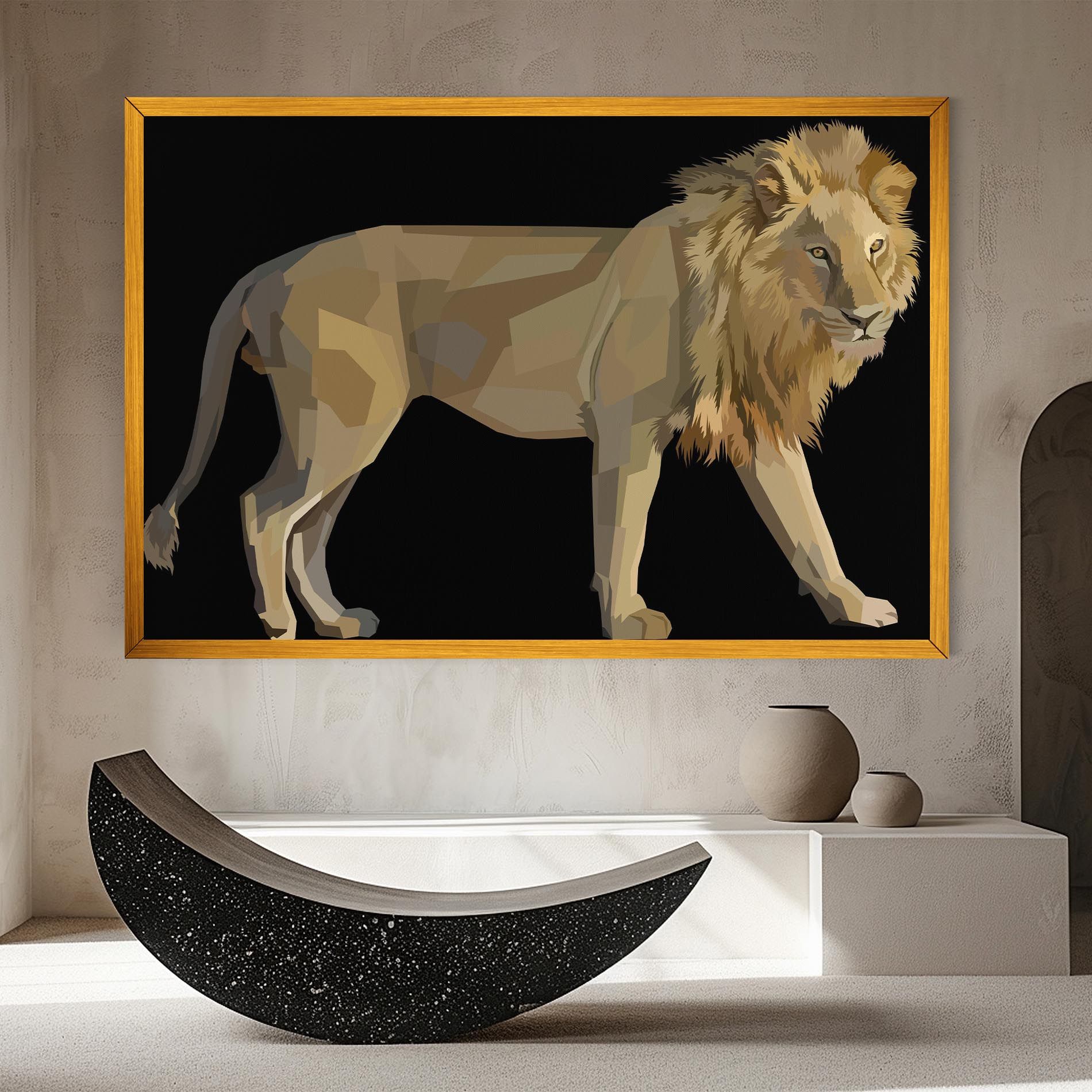 Lion Art On Black mockup 8