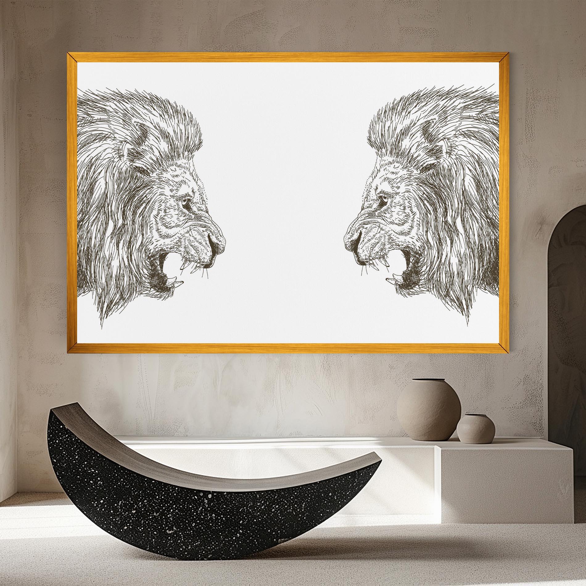 Leinwandbild Lion For Text mockup 8