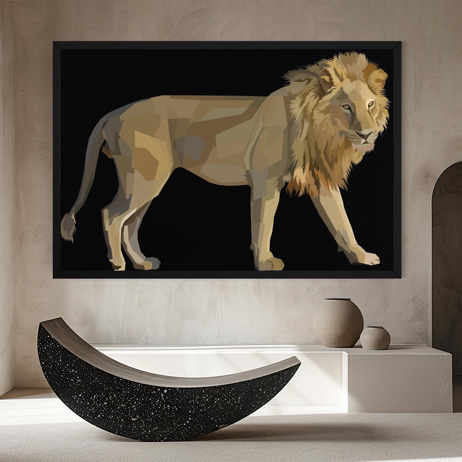 Lion Art On Black mockup 8