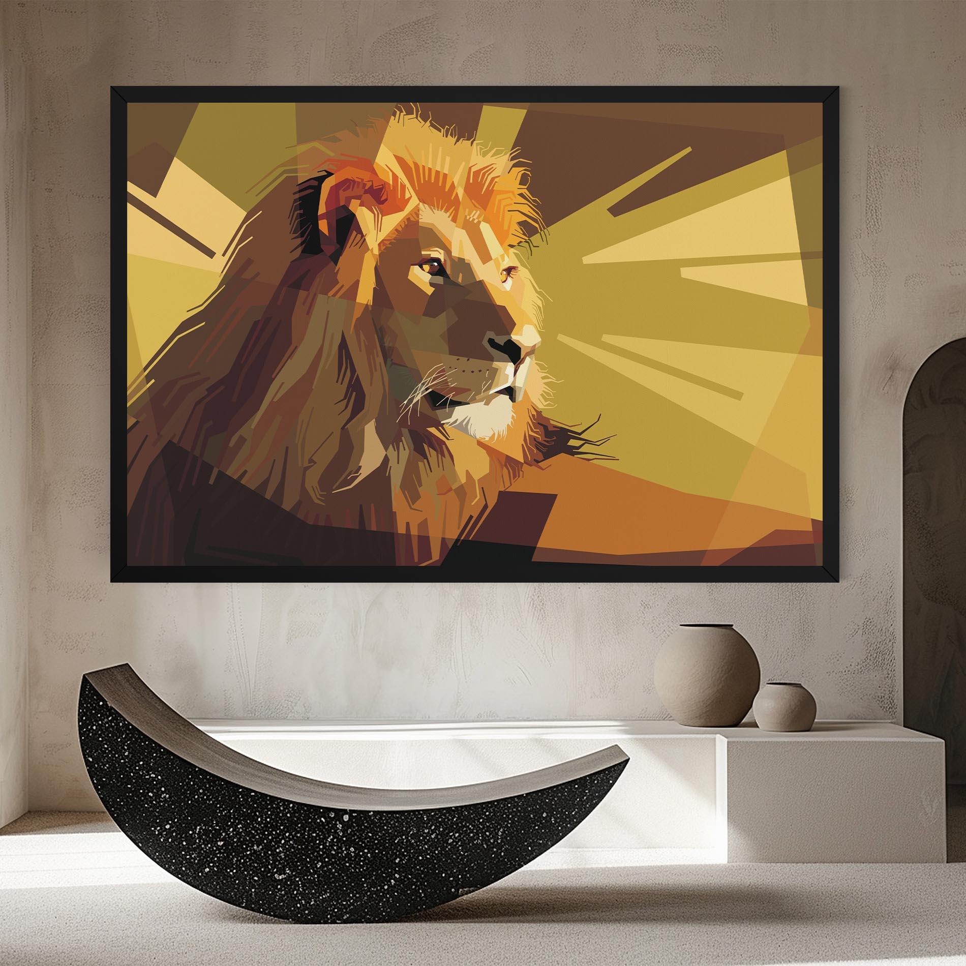 Leinwandbild Lion Art mockup 8