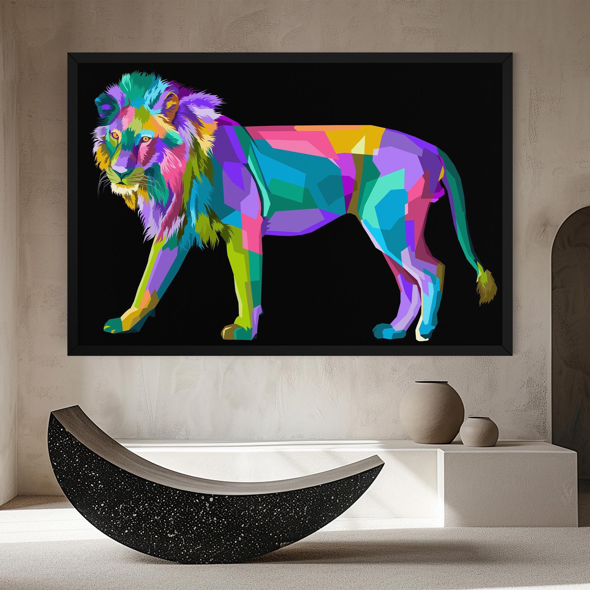 Leinwandbild Lion Walking mockup 8
