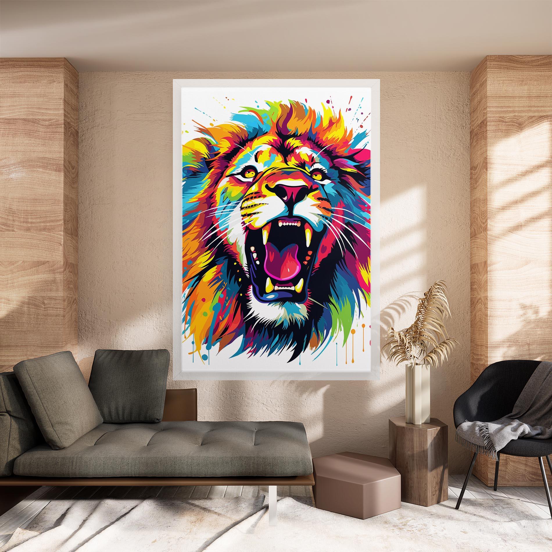 Leinwandbild Angry Lion Mix mockup 8