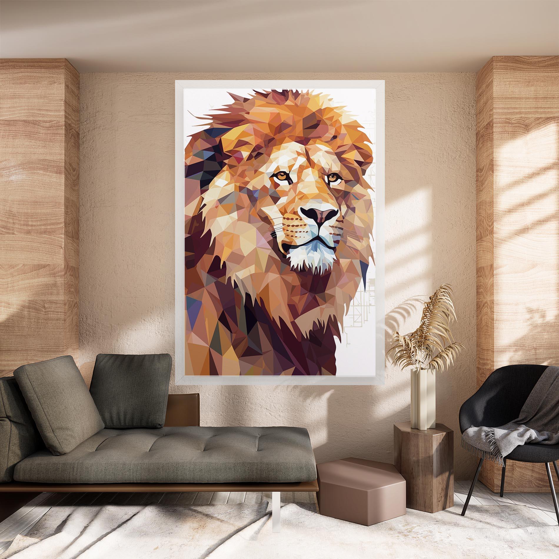 Leinwandbild Artistic Lion Head mockup 8