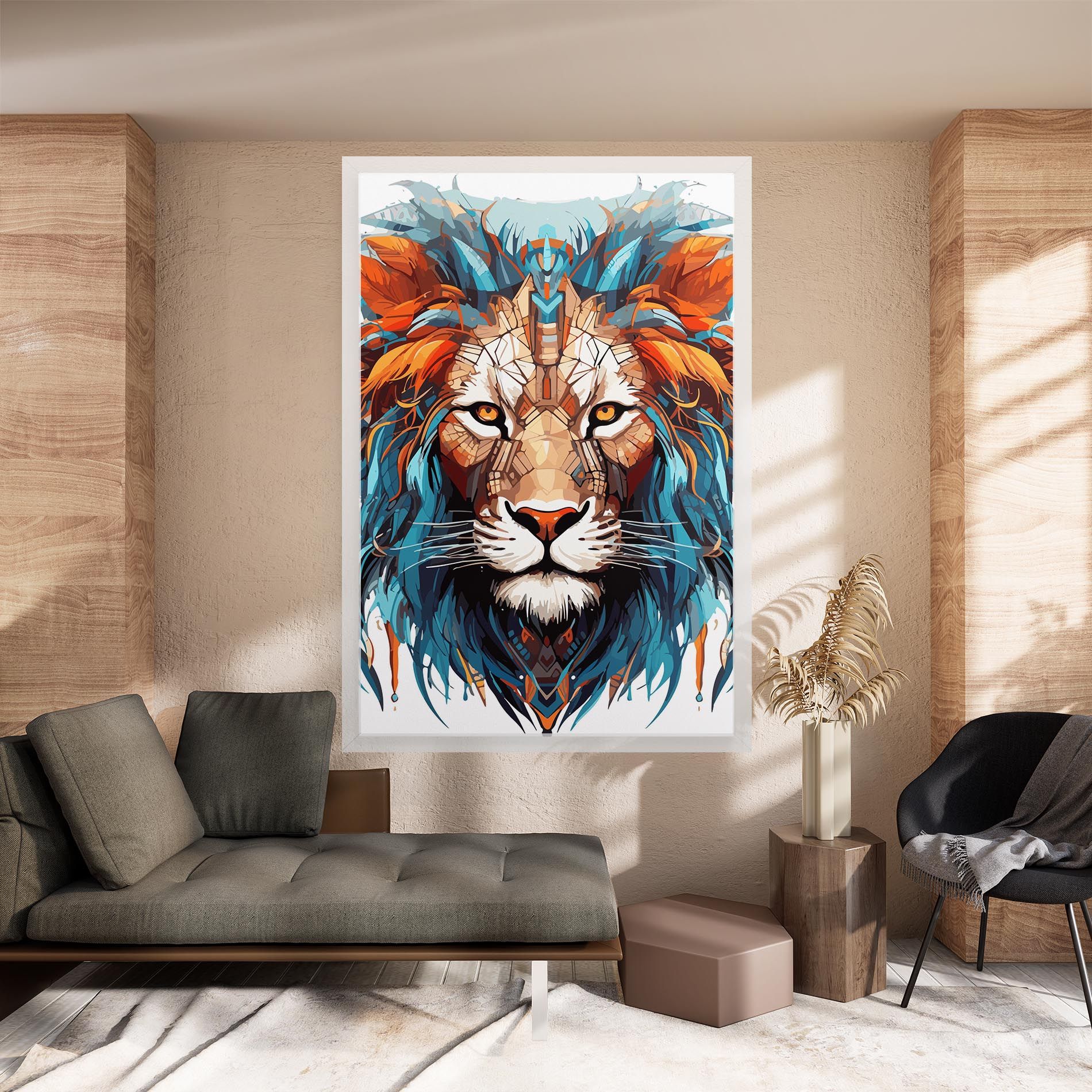 Blue Orange Lion mockup 8