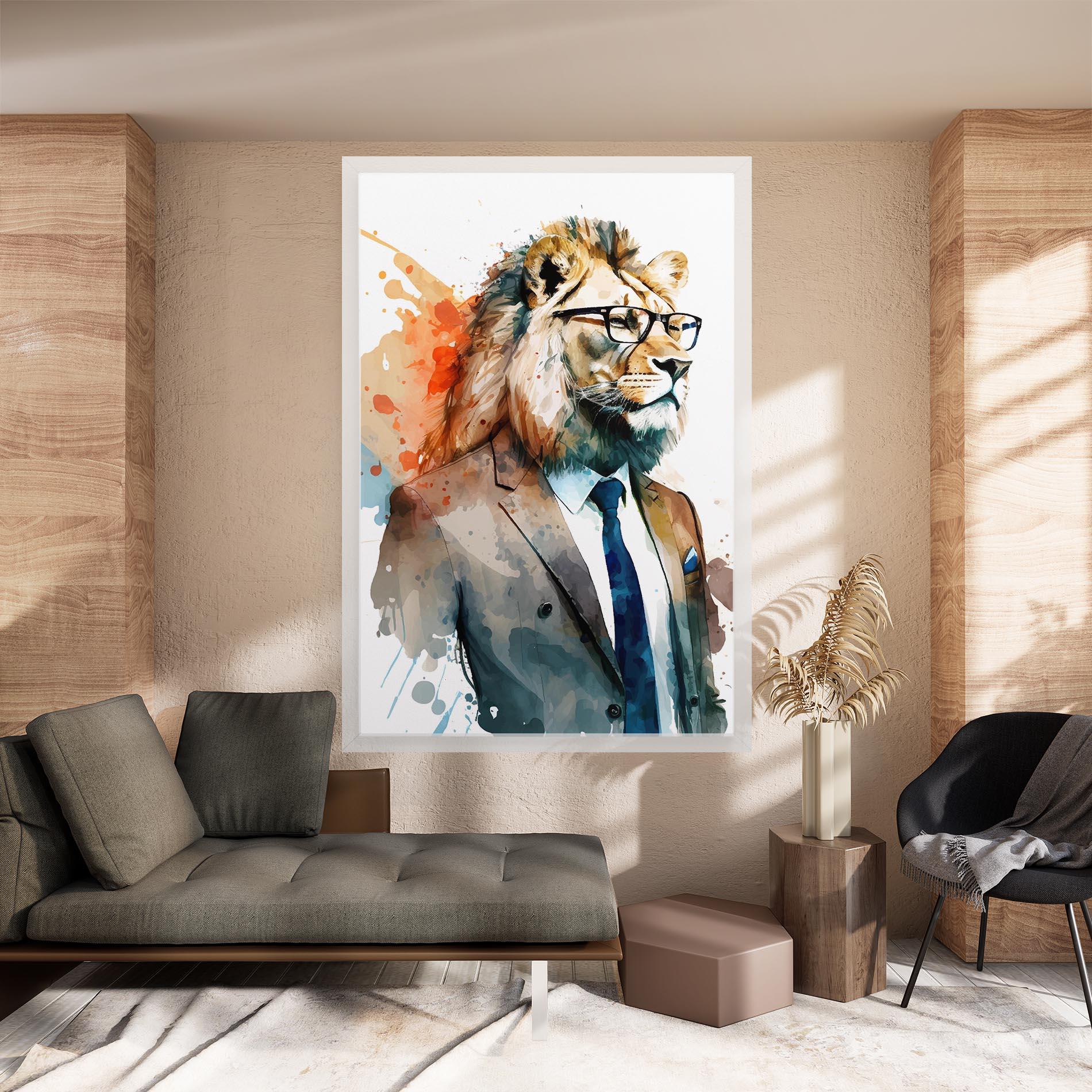 Leinwandbild Brown Suit Lion mockup 8