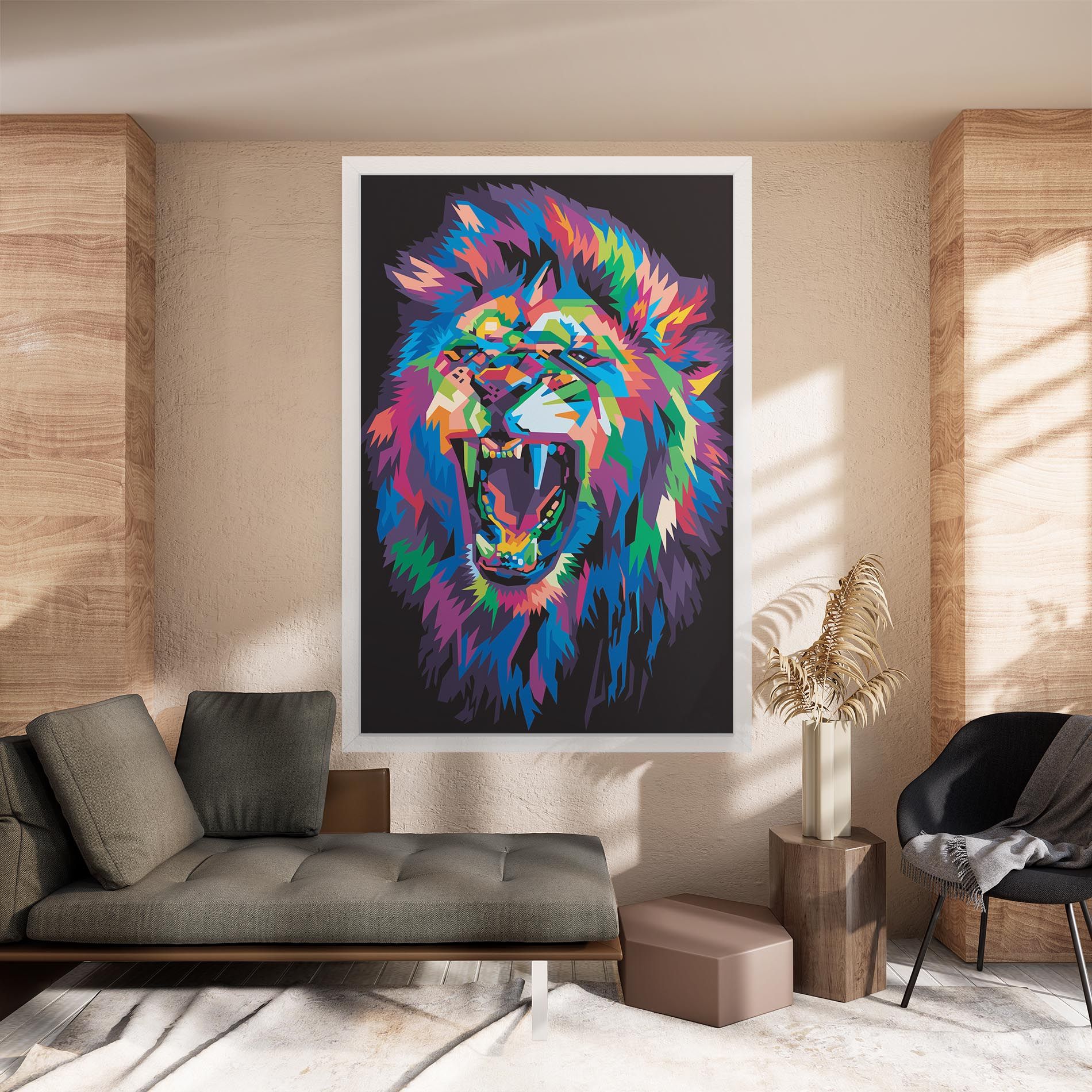 Colorful Lion Head mockup 8