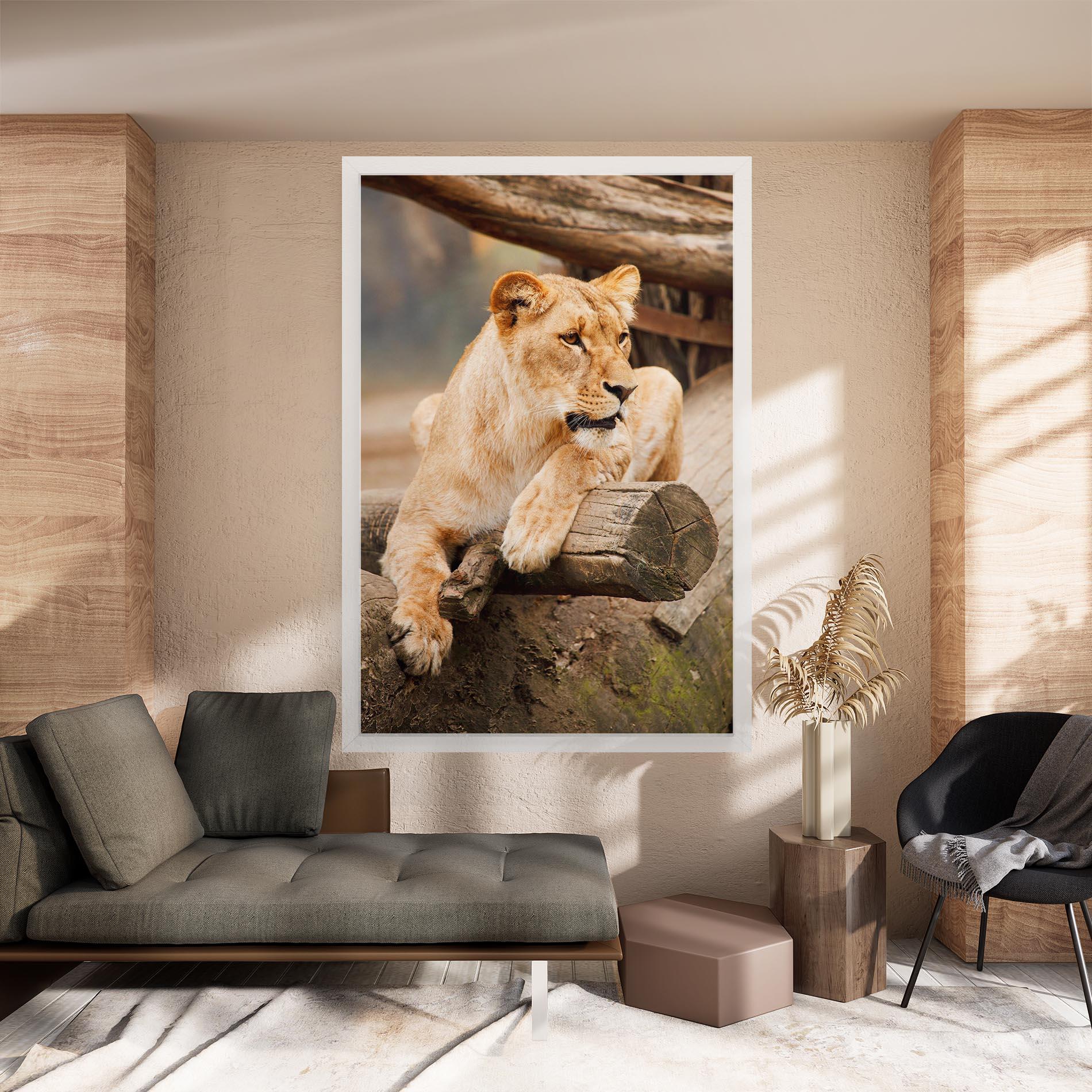 Leinwandbild Female Lion Sitting mockup 8