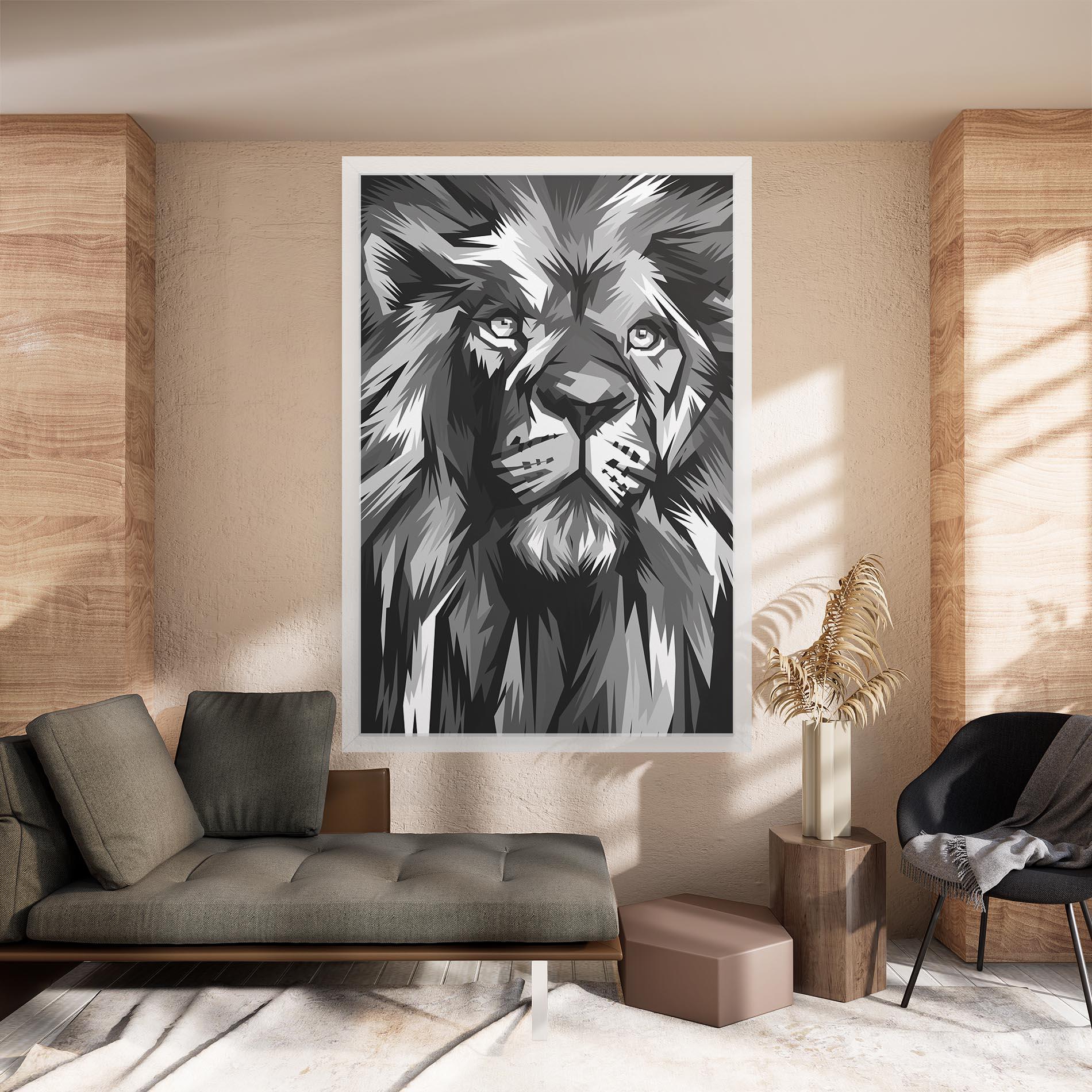 Leinwandbild Grey Head Lion mockup 8