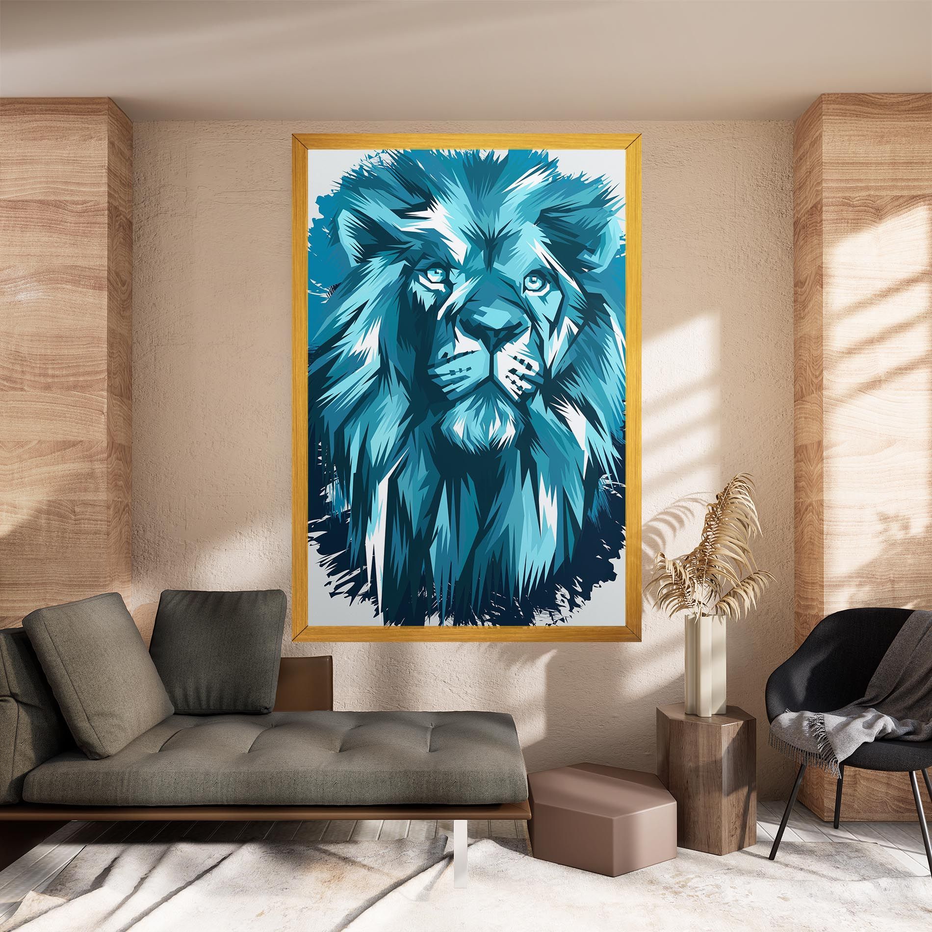Blue Lion Head mockup 8