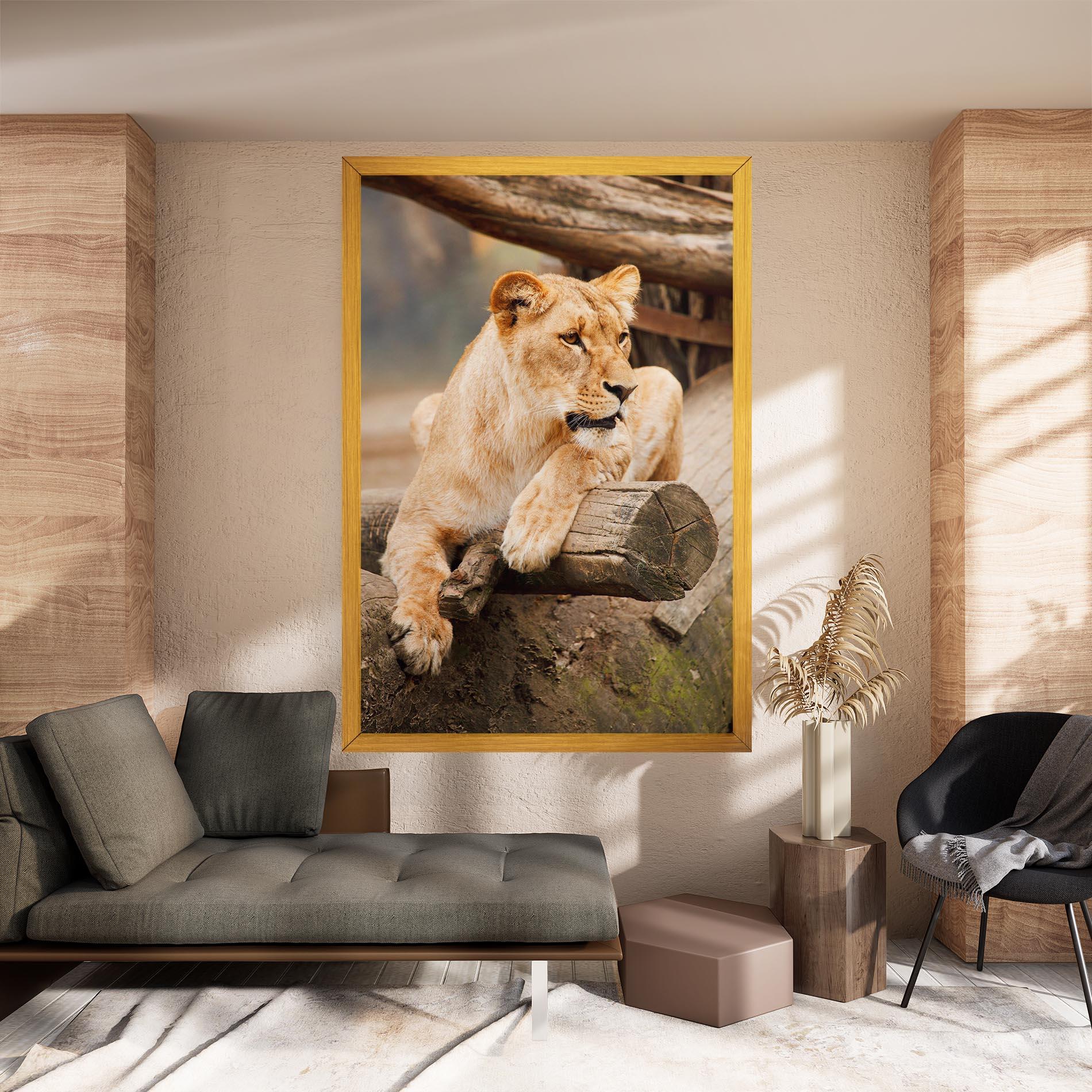 Leinwandbild Female Lion Sitting mockup 8
