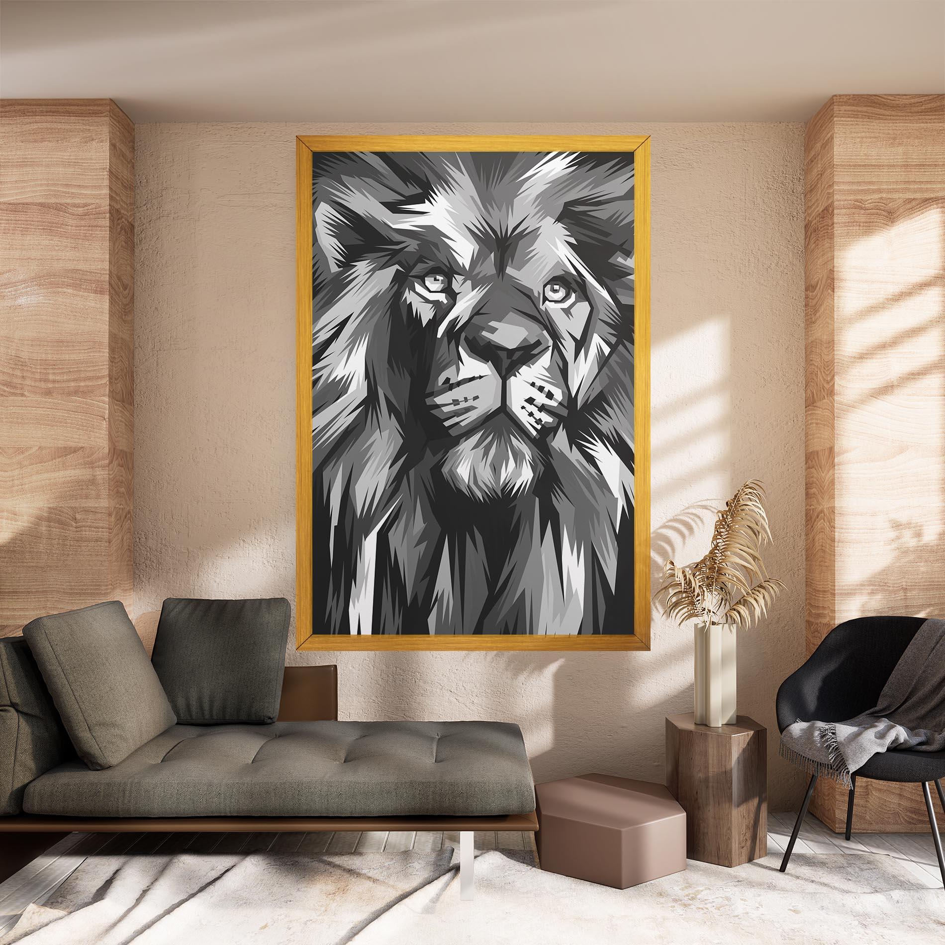 Leinwandbild Grey Head Lion mockup 8