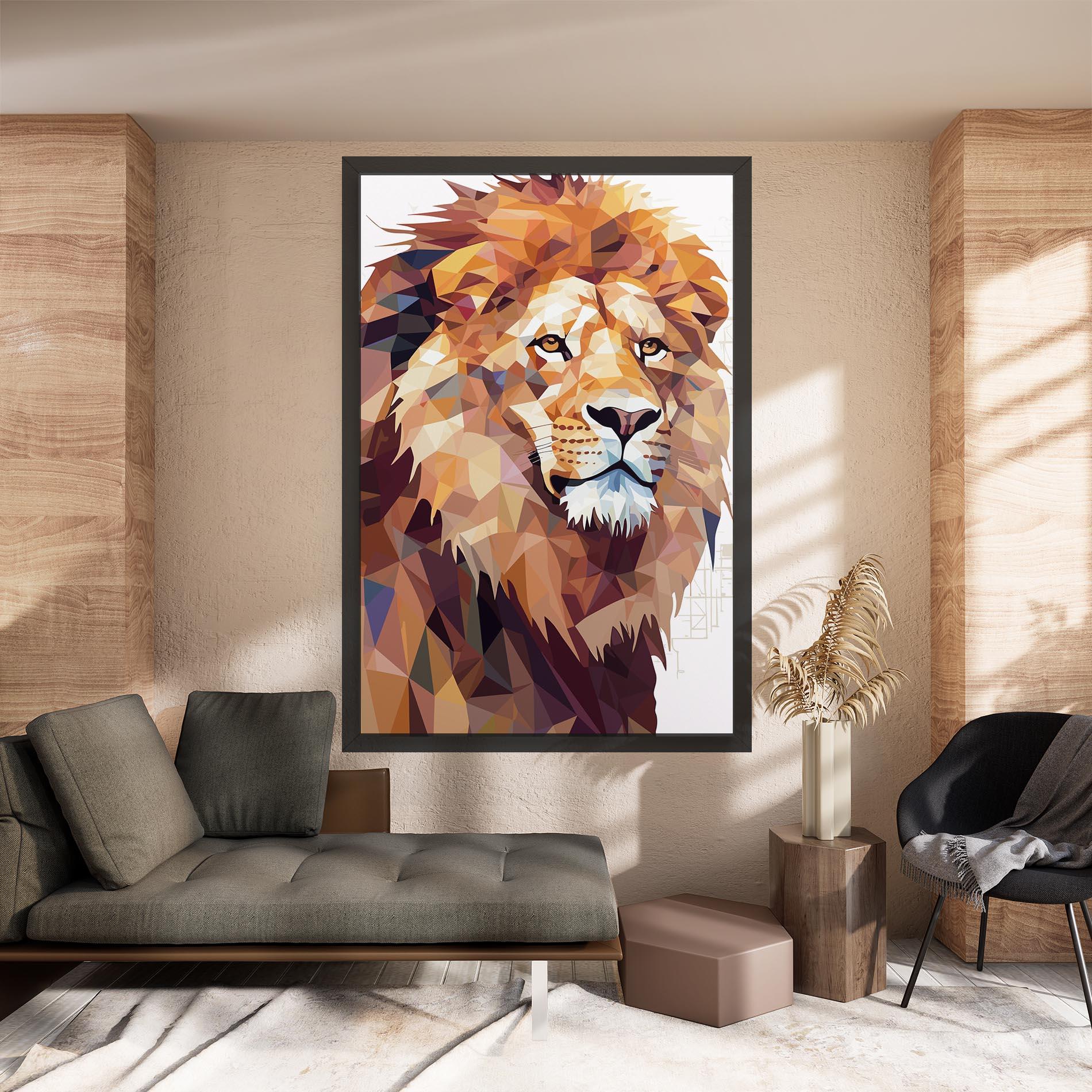 Leinwandbild Artistic Lion Head mockup 8