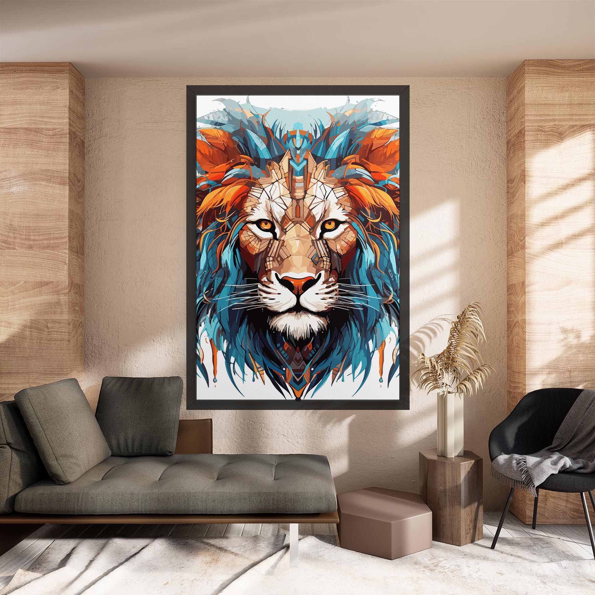 Blue Orange Lion mockup 8