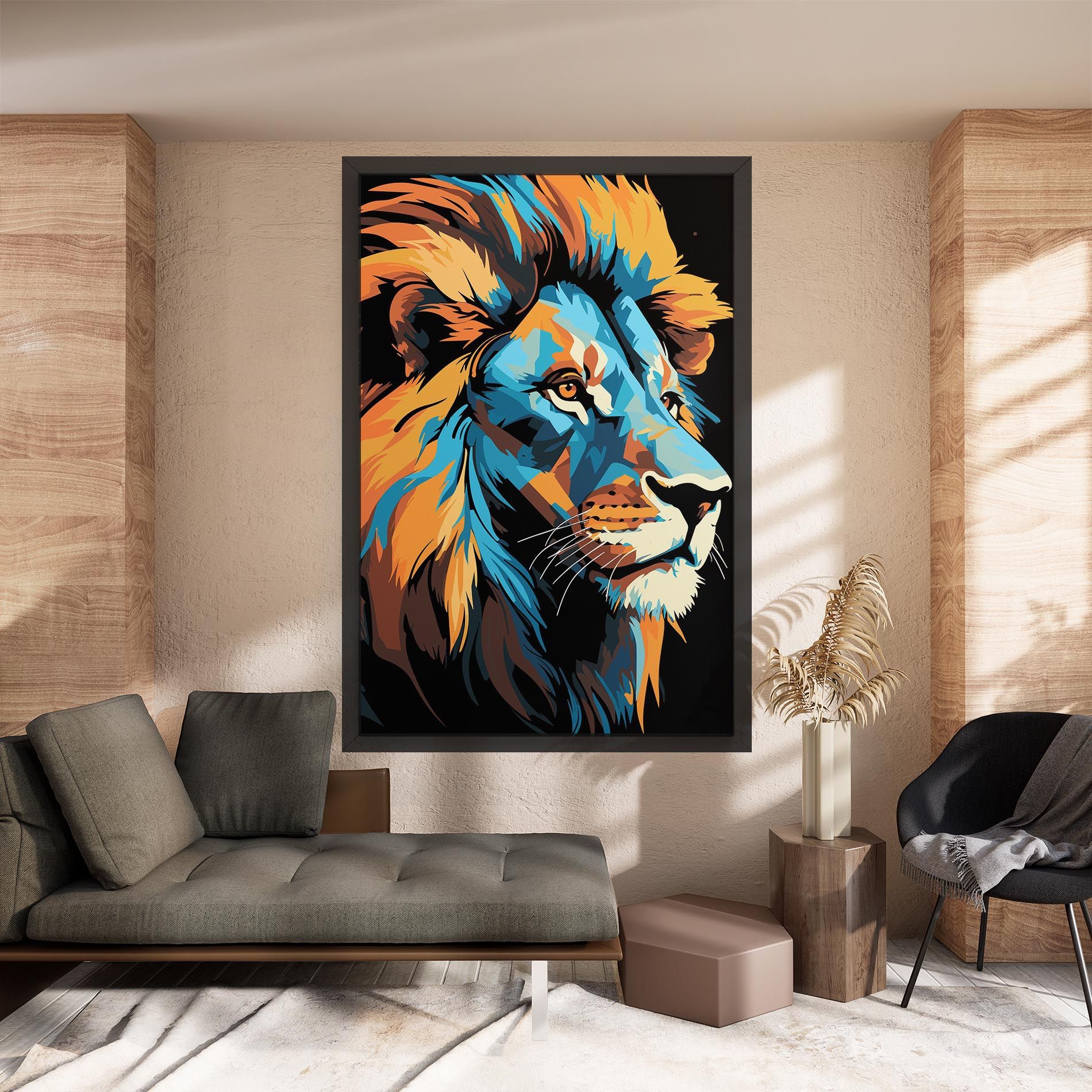 Blue Yellow Lion mockup 8