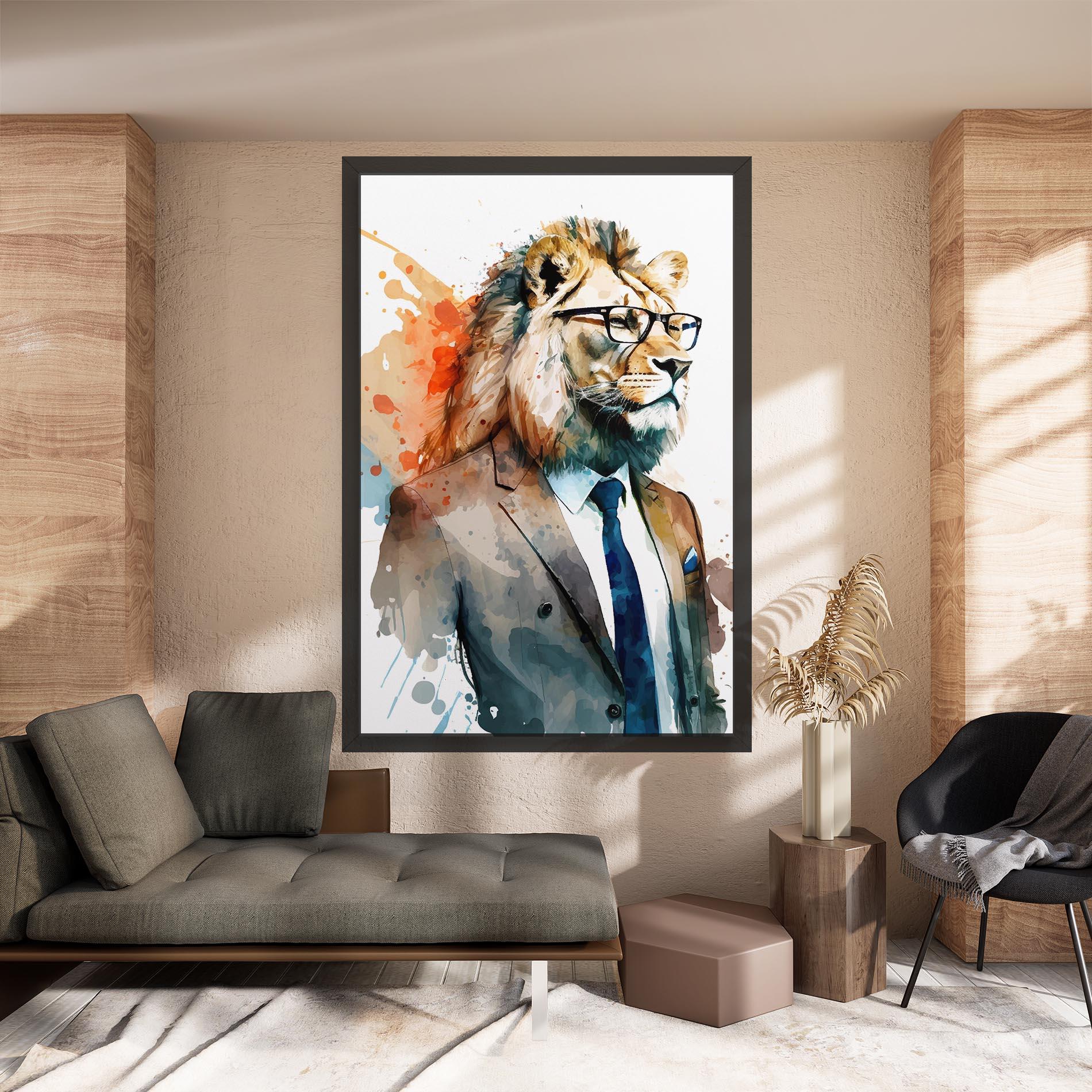 Leinwandbild Brown Suit Lion mockup 8