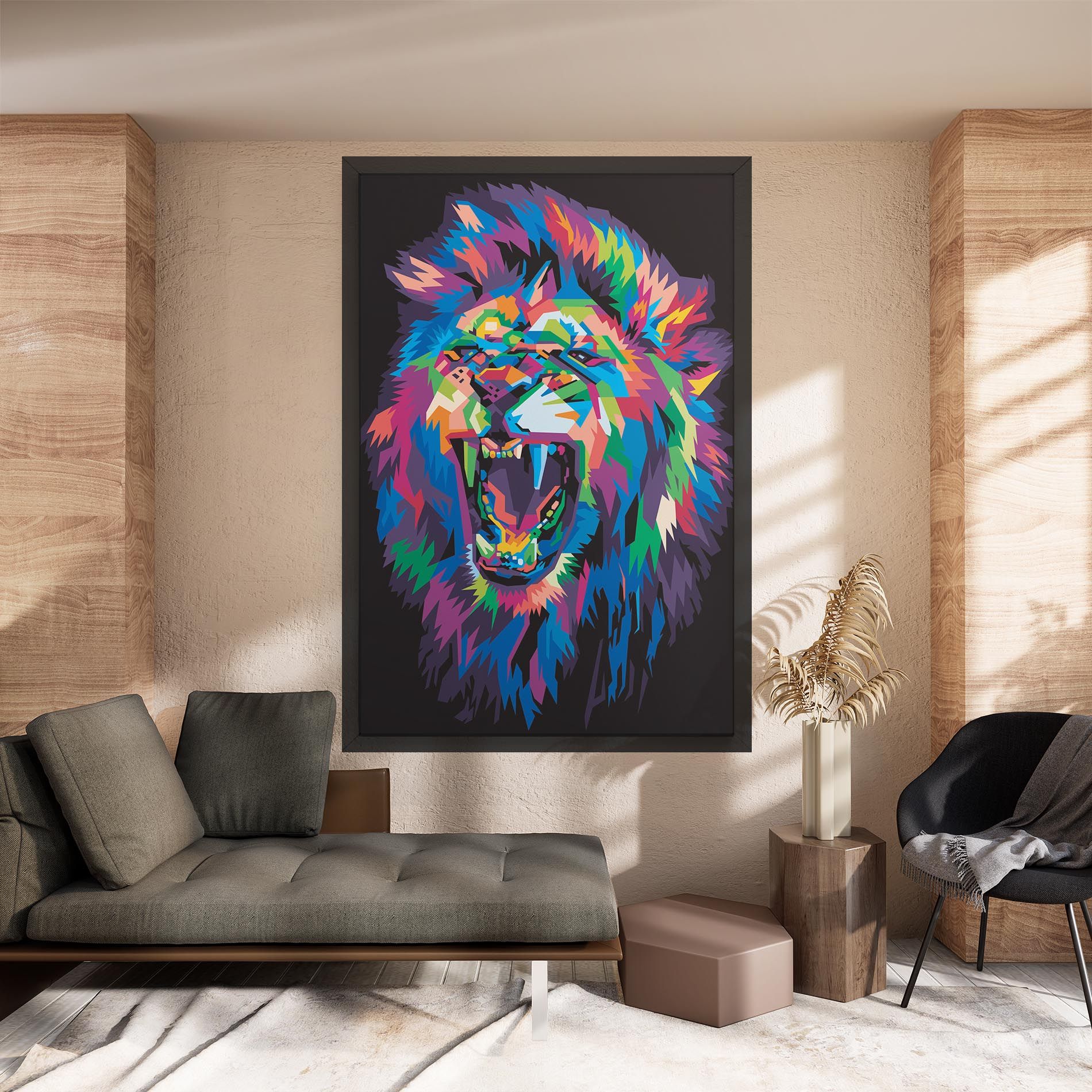Colorful Lion Head mockup 8