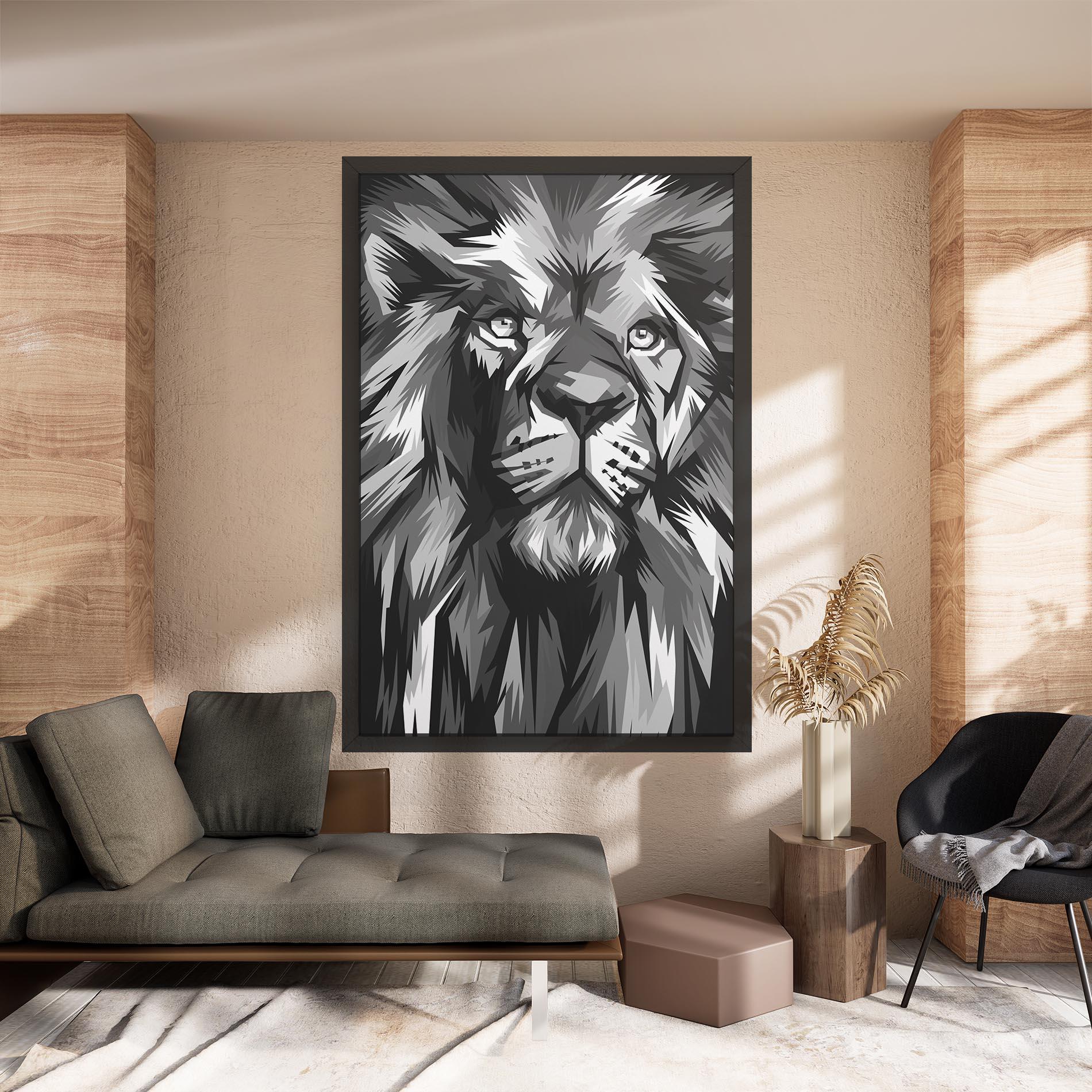 Leinwandbild Grey Head Lion mockup 8