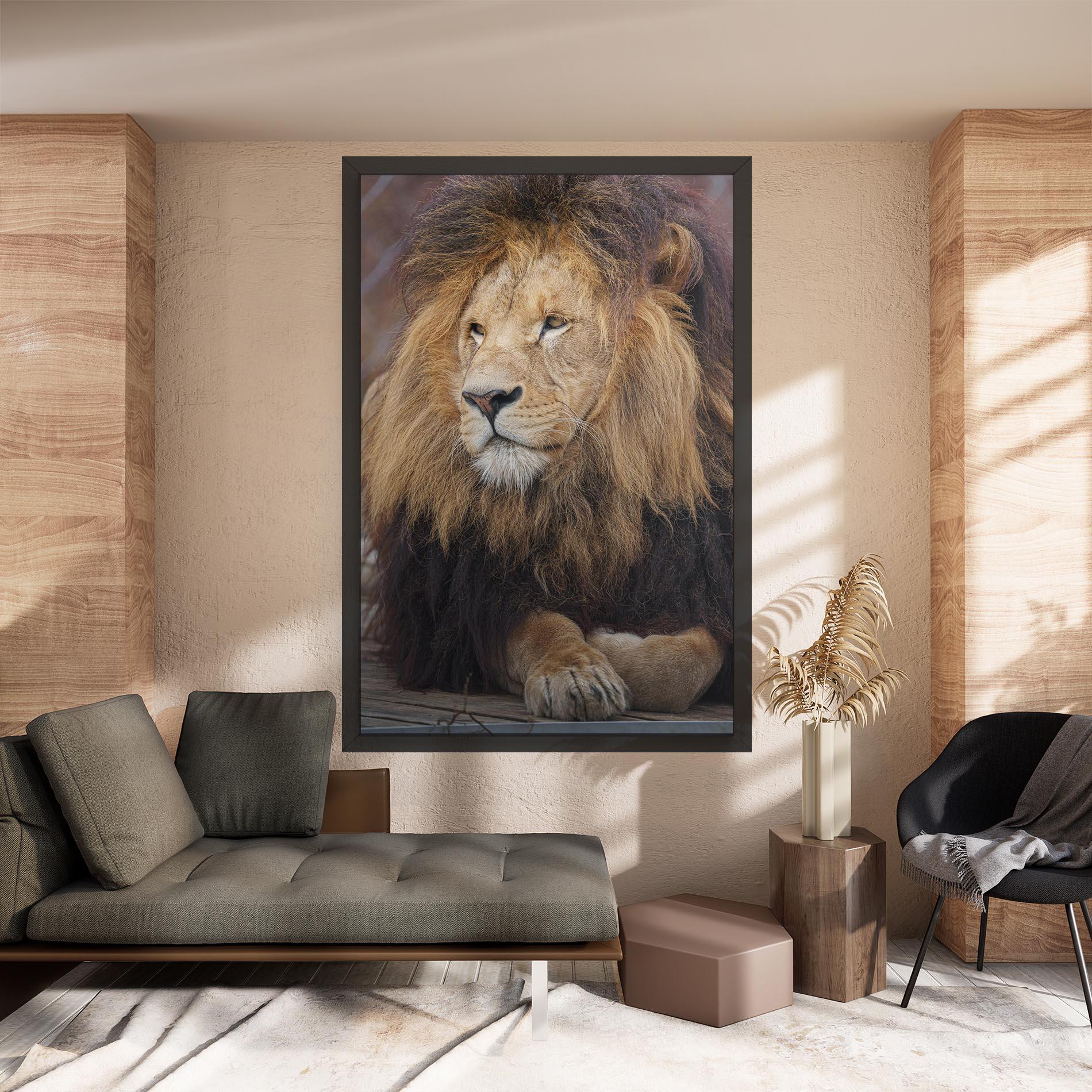Leinwandbild Lion Chilling mockup 8