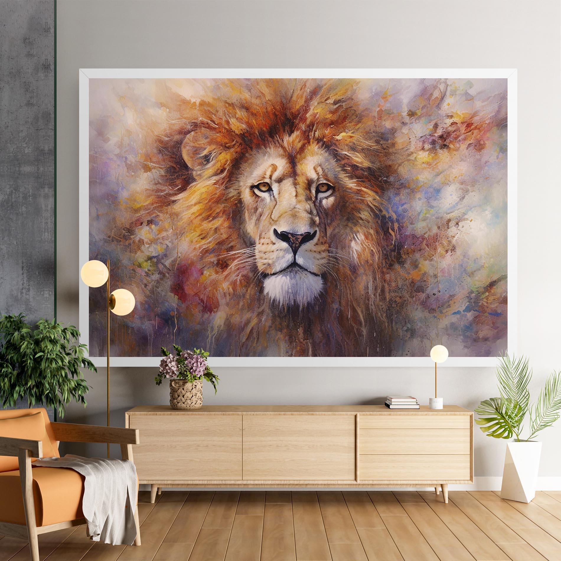 Leinwandbild Abstract Lion Head mockup 9