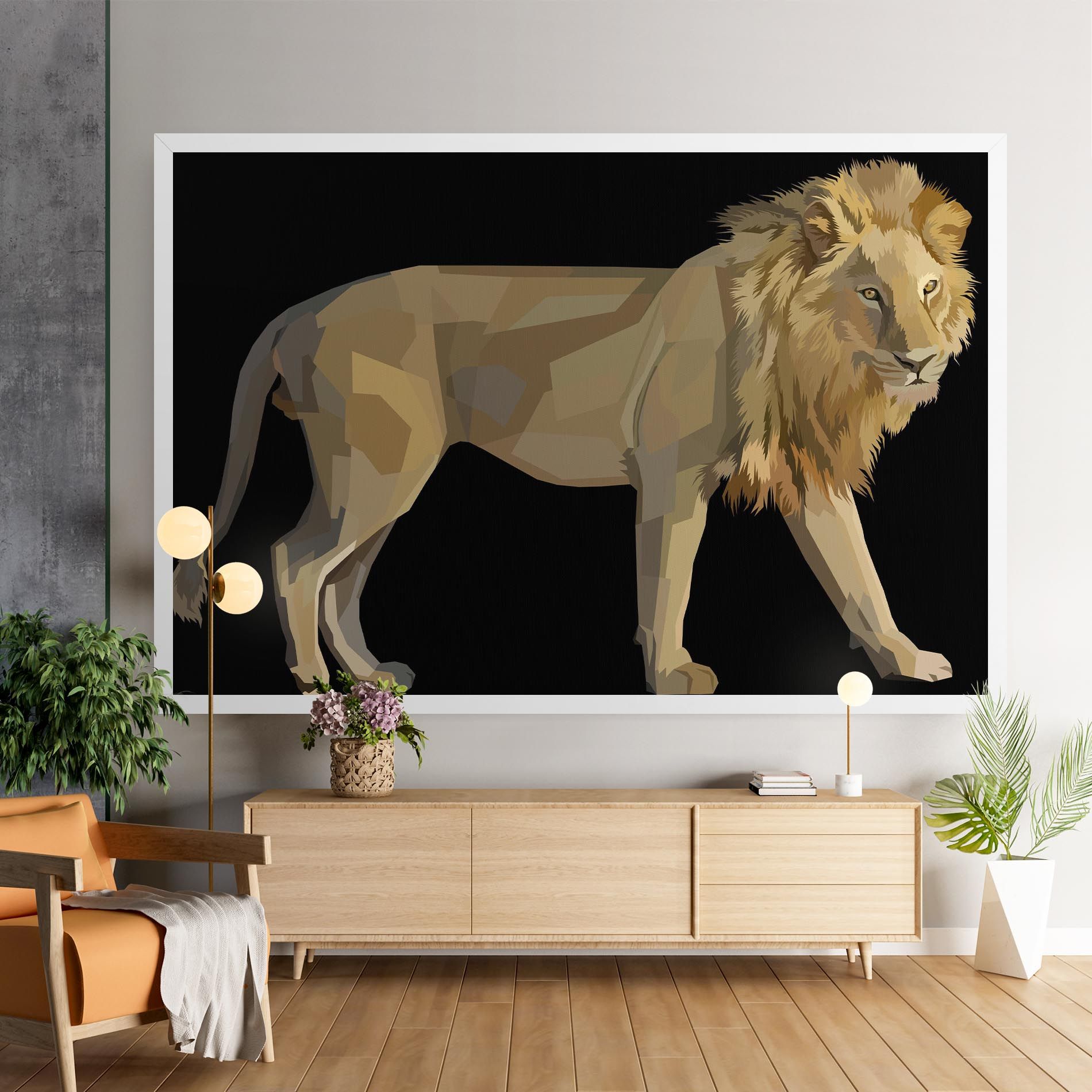Lion Art On Black mockup 9