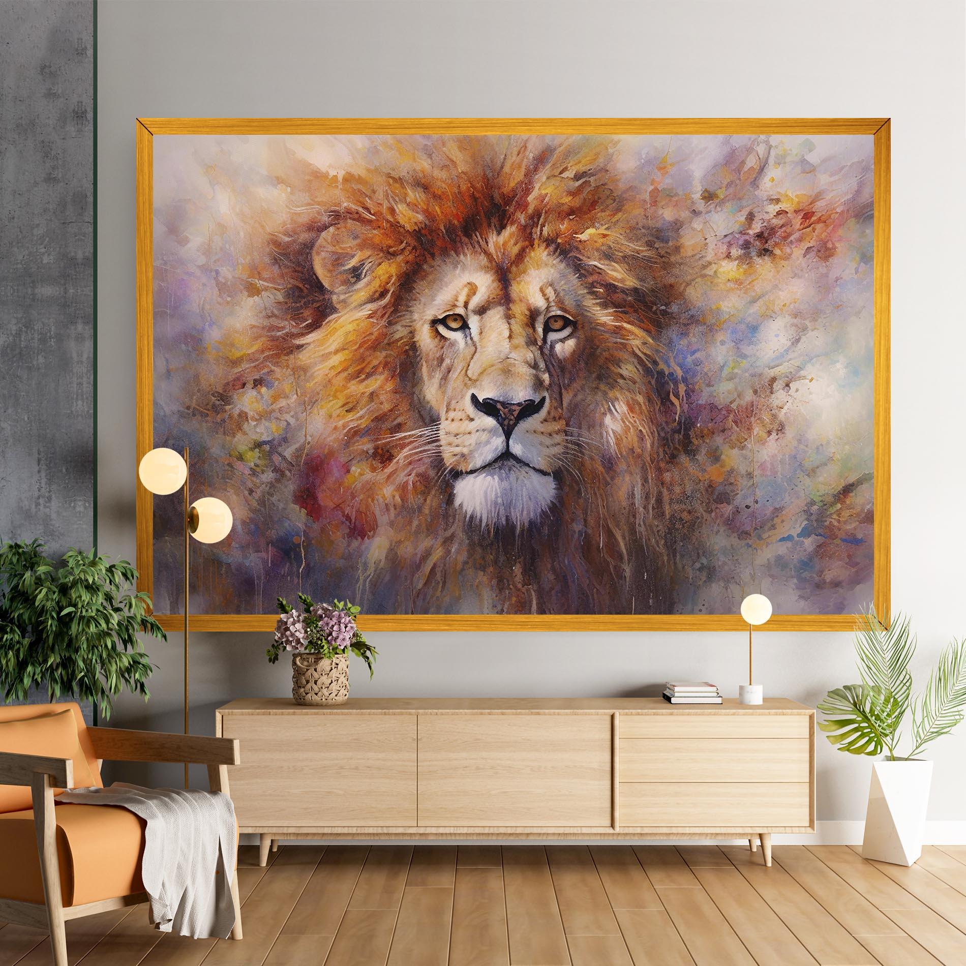 Leinwandbild Abstract Lion Head mockup 9