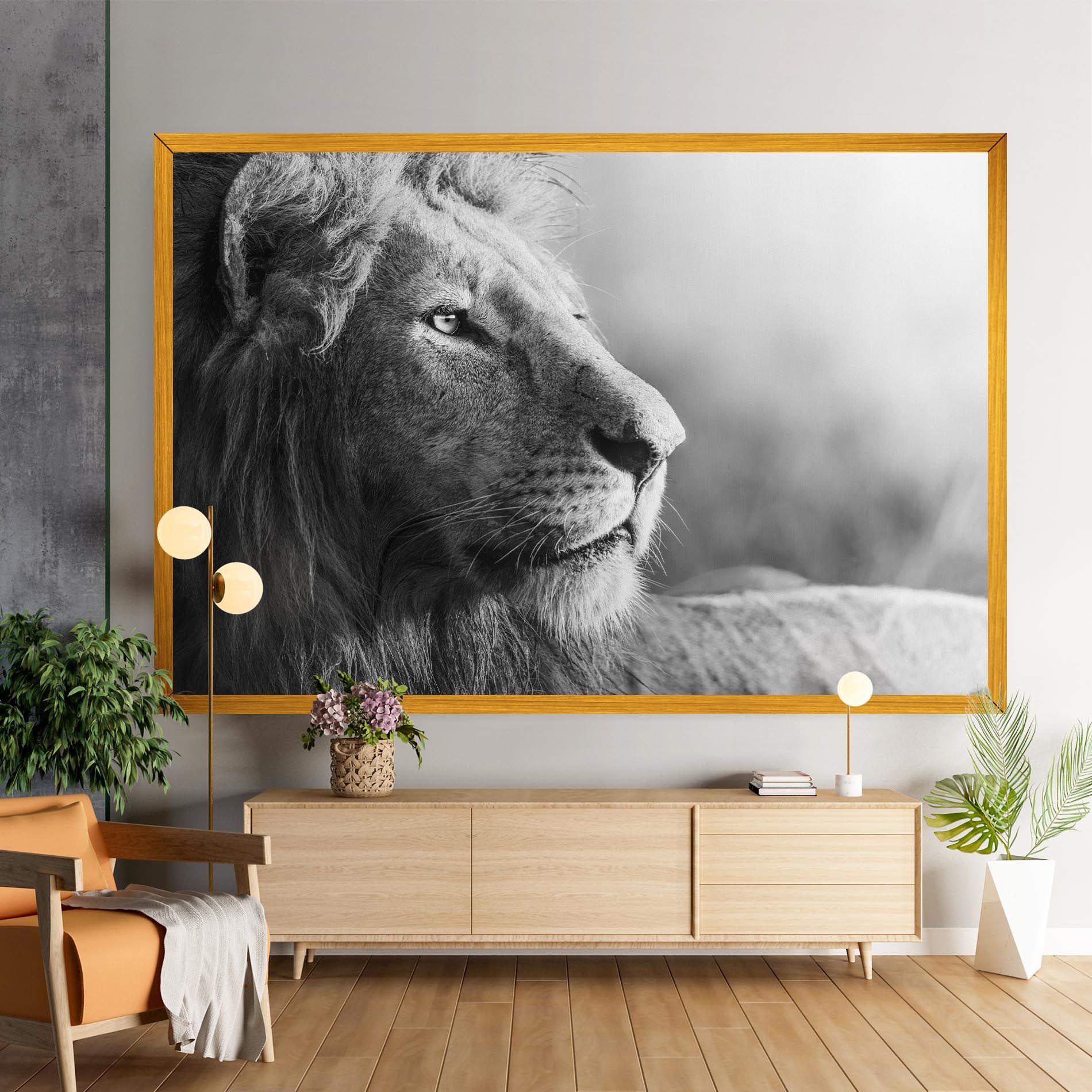 Grey Lion Head mockup 9