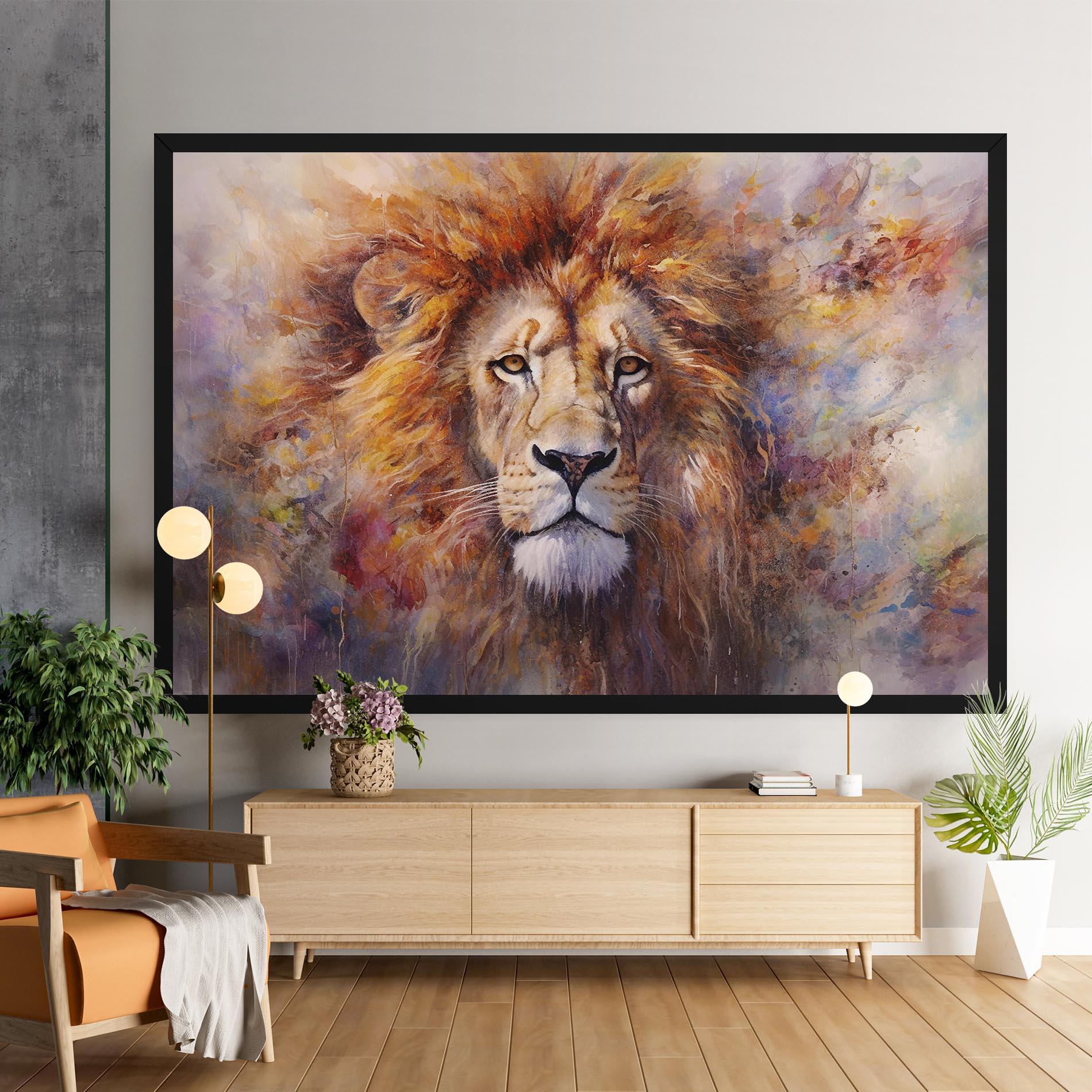 Leinwandbild Abstract Lion Head mockup 9