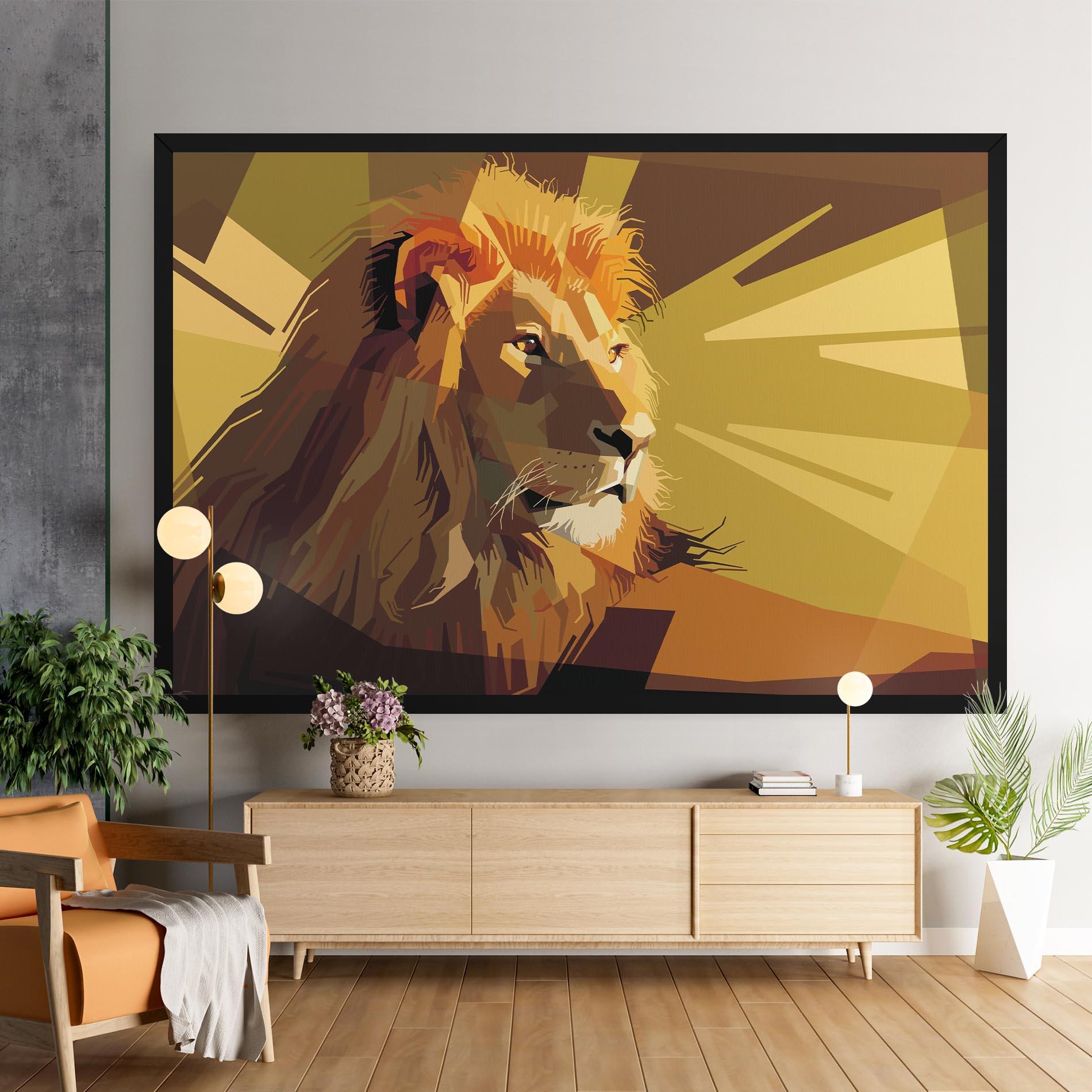 Leinwandbild Lion Art mockup 9