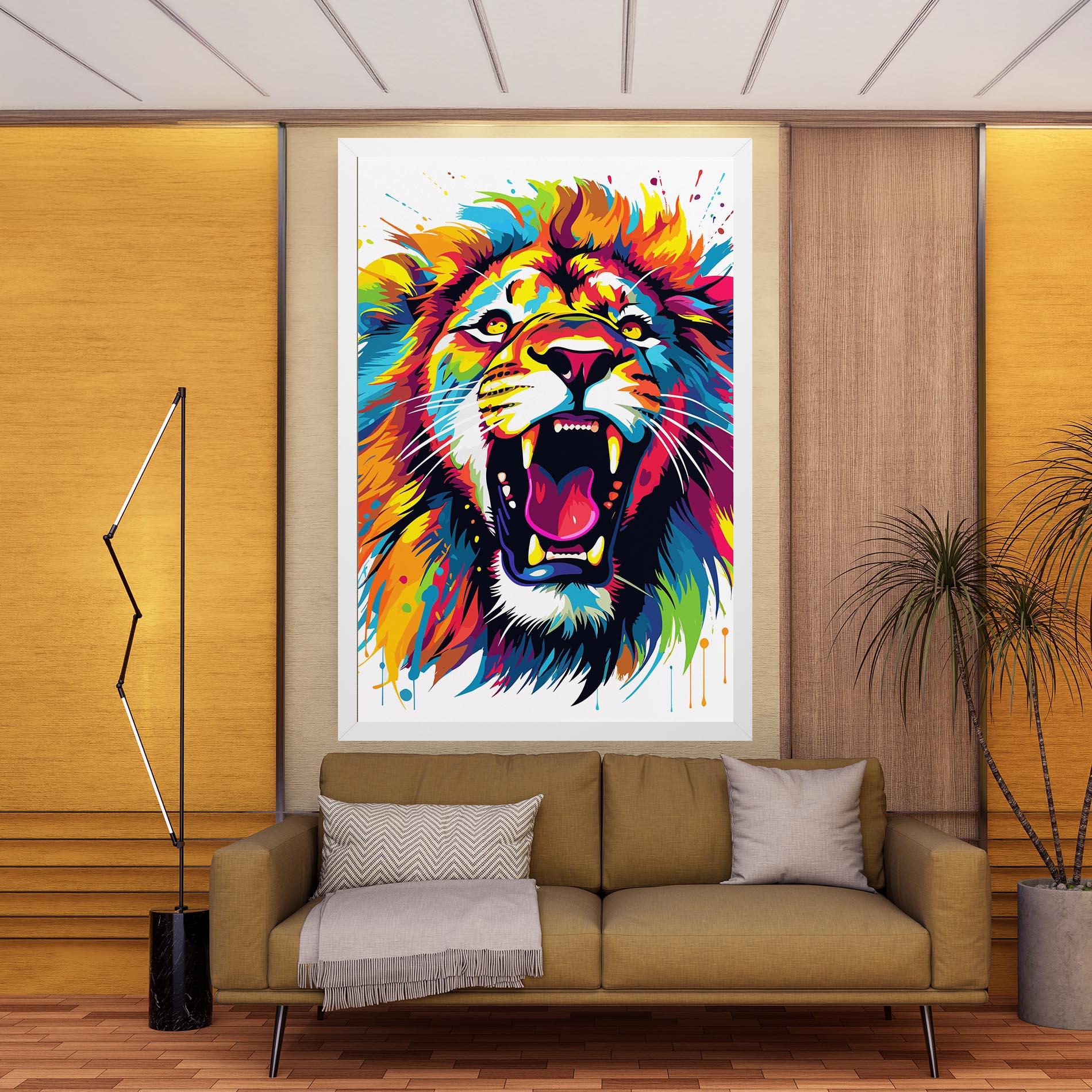 Leinwandbild Angry Lion Mix mockup 9