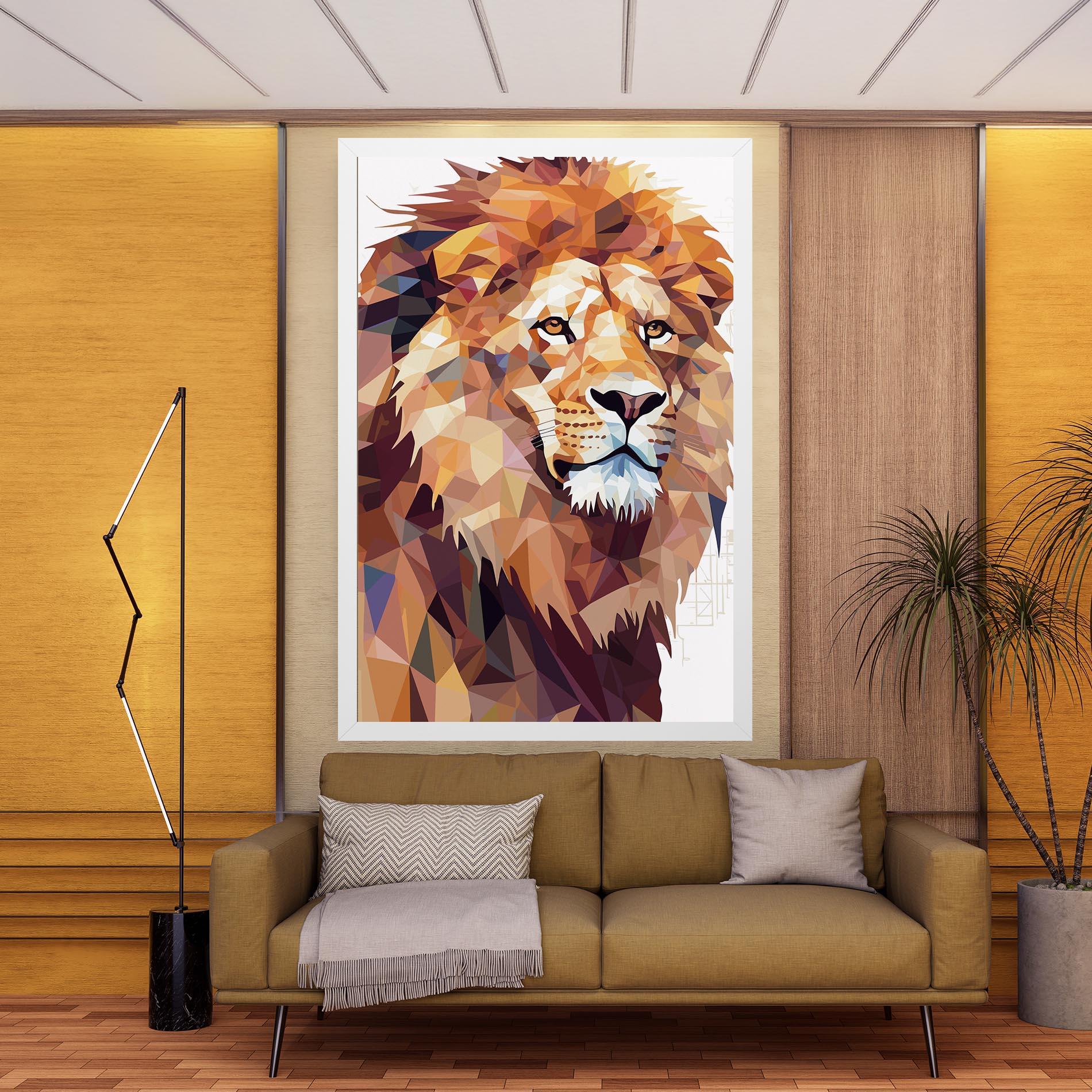 Leinwandbild Artistic Lion Head mockup 9