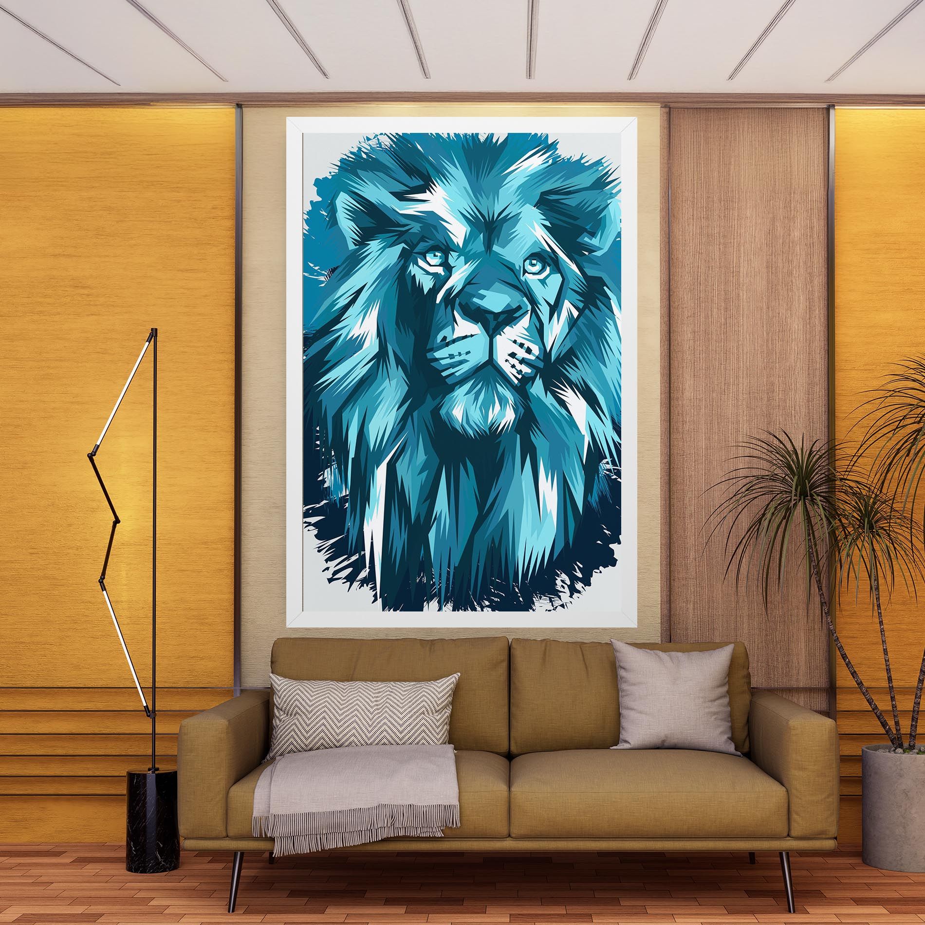 Blue Lion Head mockup 9