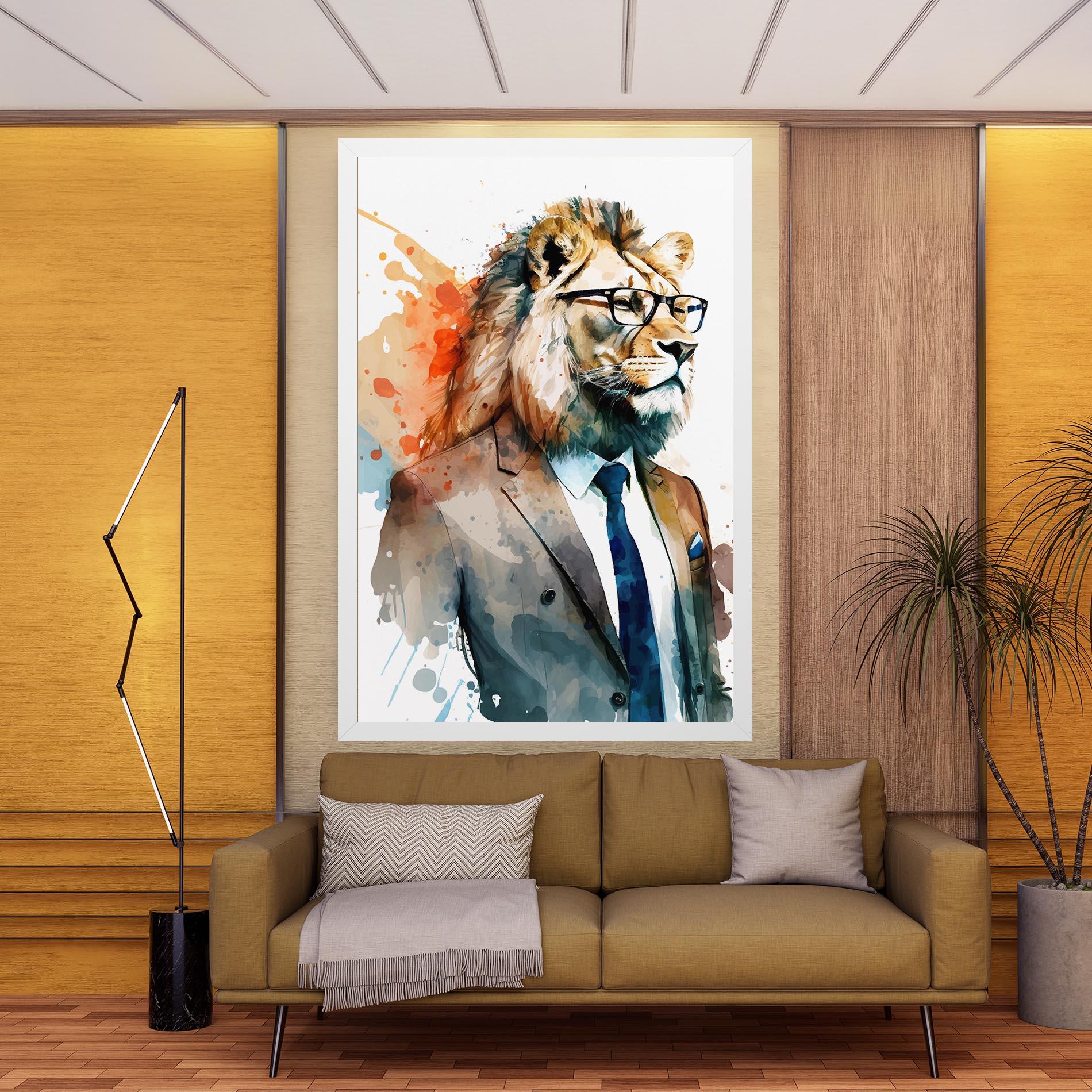 Leinwandbild Brown Suit Lion mockup 9