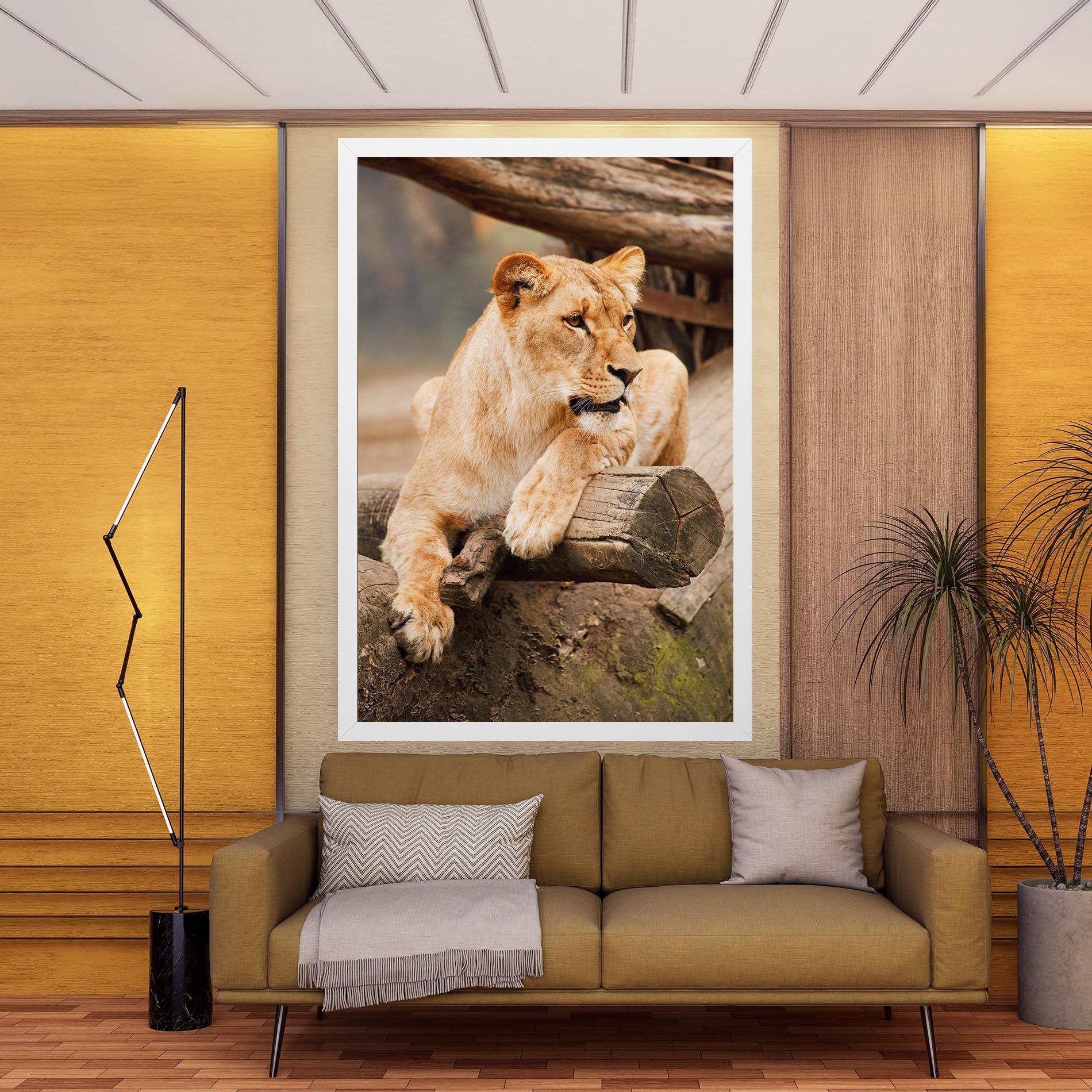 Leinwandbild Female Lion Sitting mockup 9