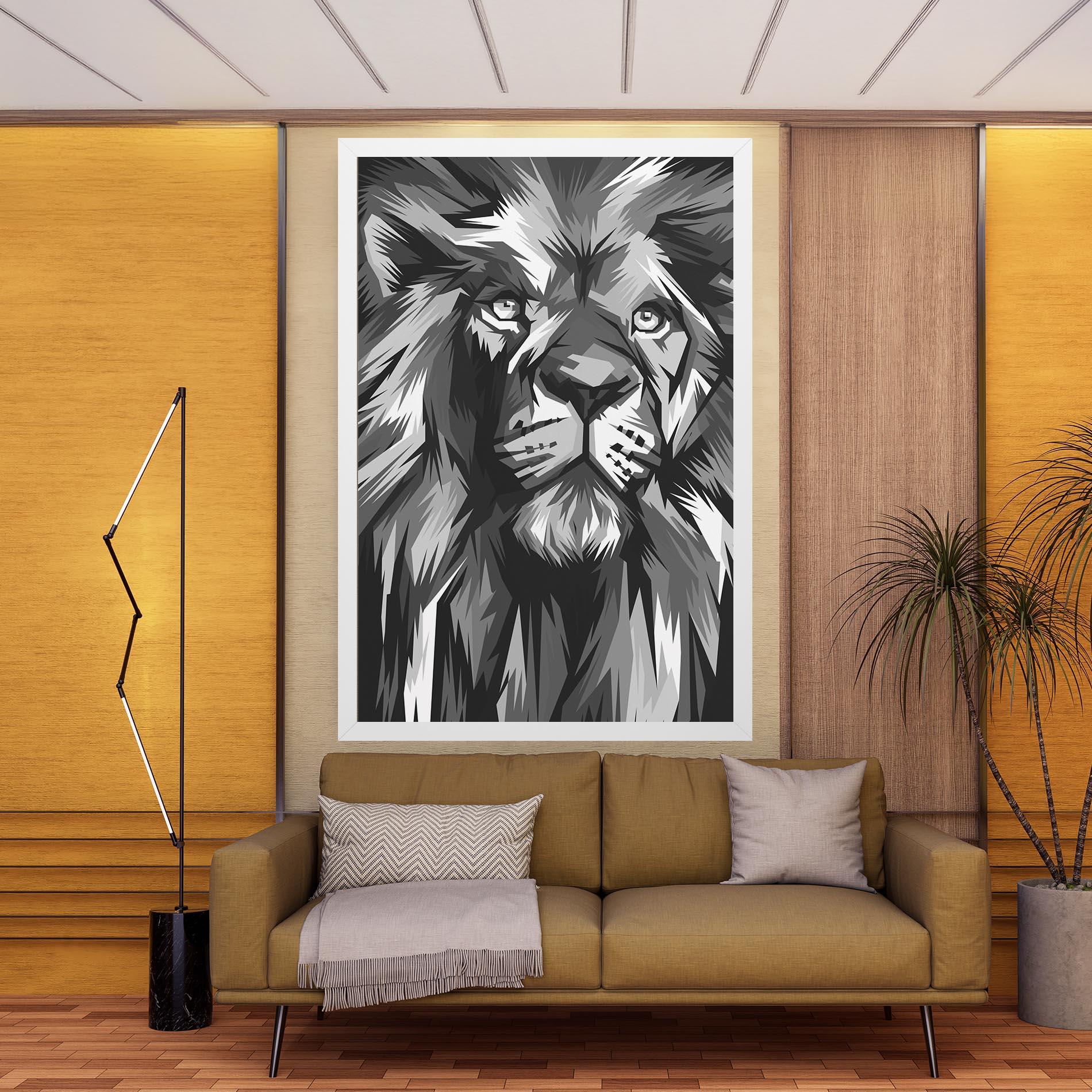 Leinwandbild Grey Head Lion mockup 9