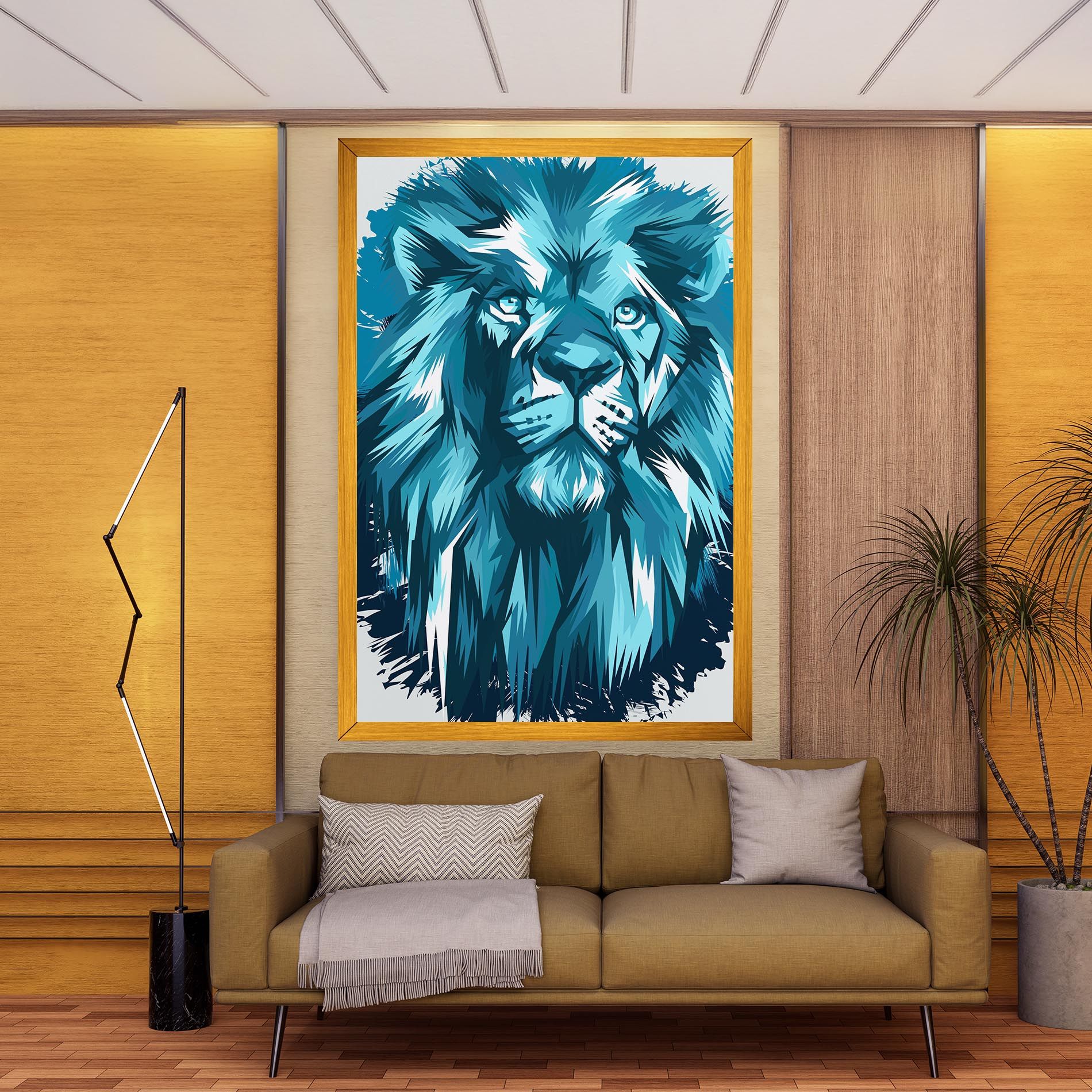 Blue Lion Head mockup 9