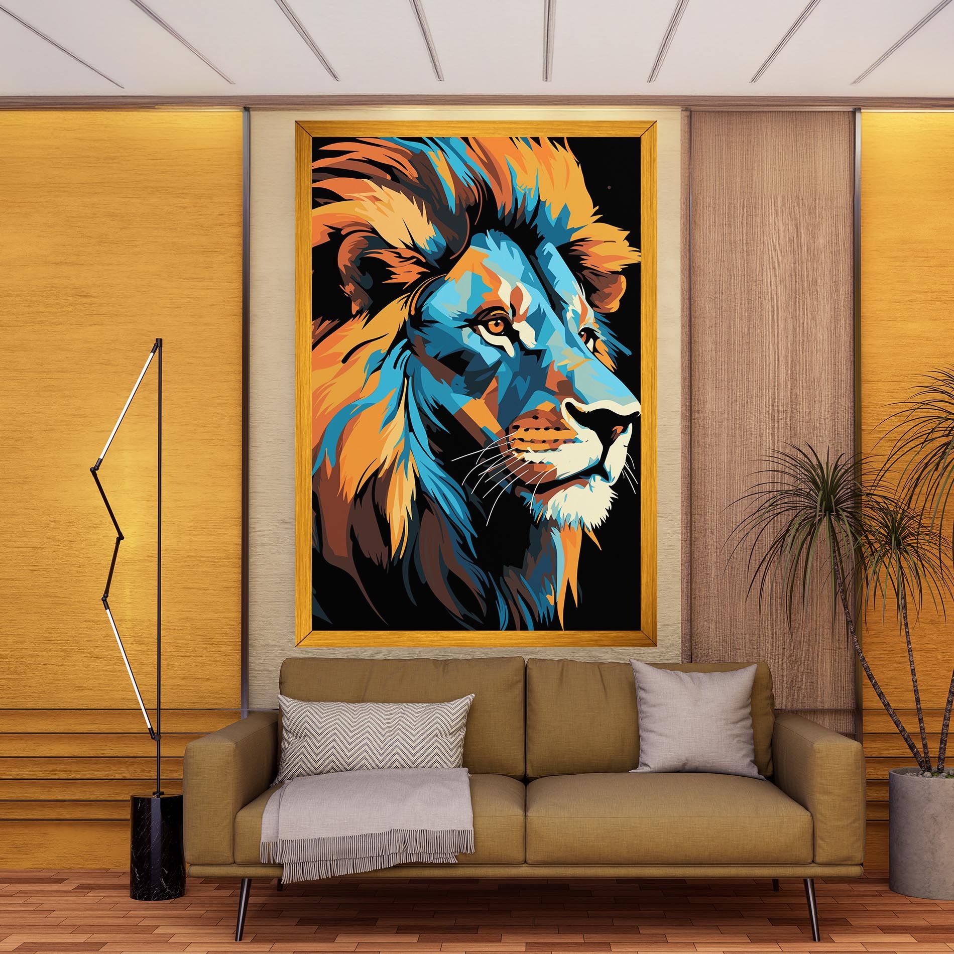 Blue Yellow Lion mockup 9