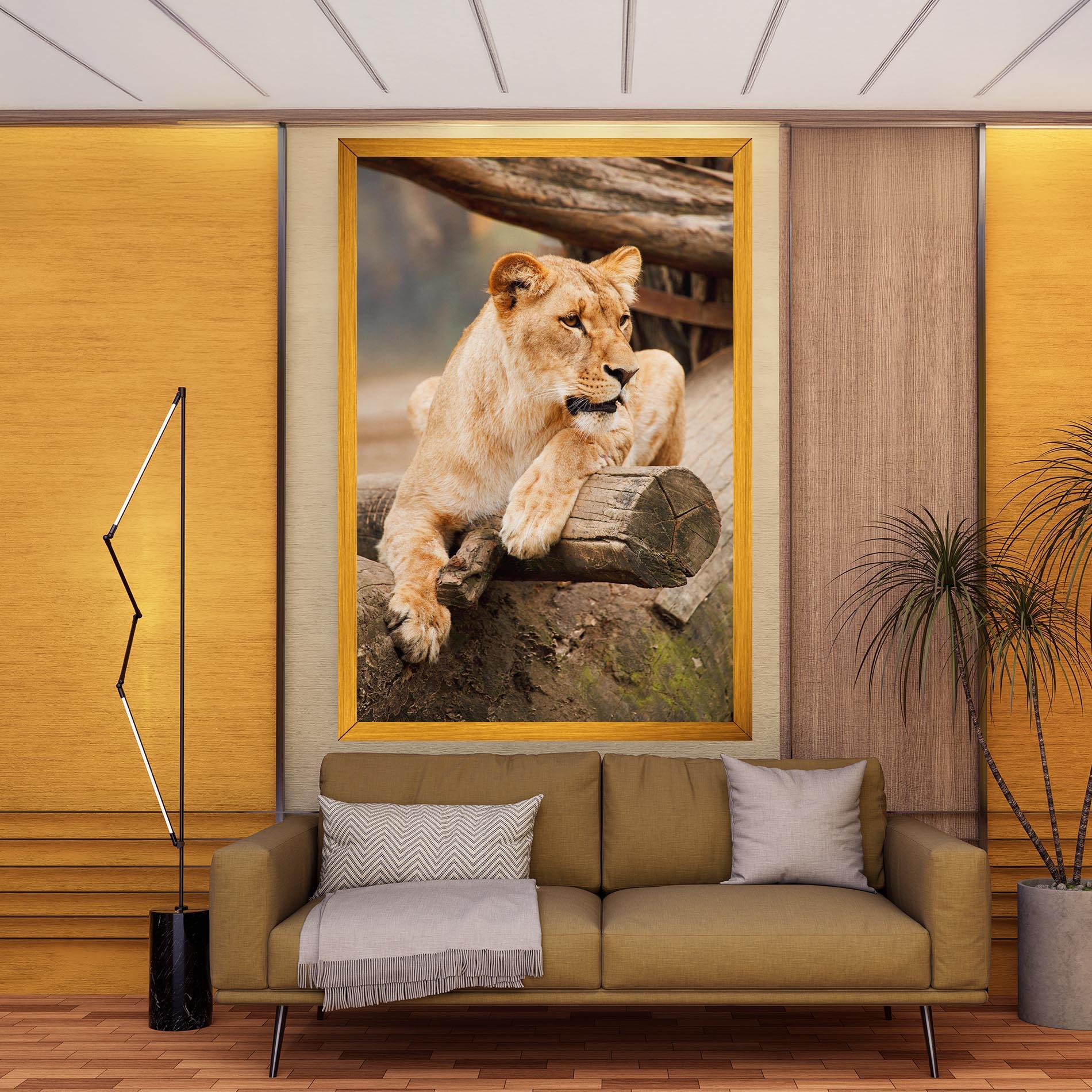 Leinwandbild Female Lion Sitting mockup 9