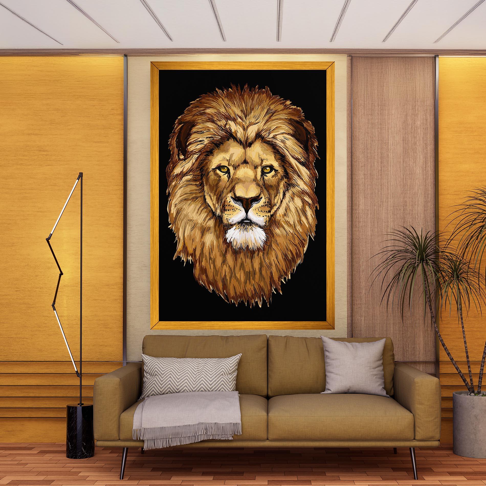 Leinwandbild Lion Head mockup 9