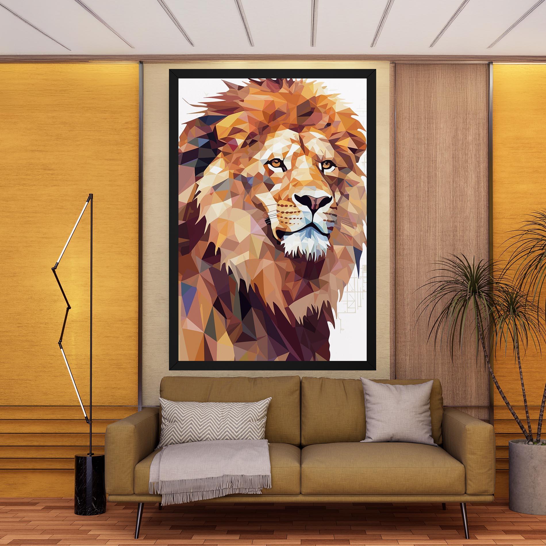 Leinwandbild Artistic Lion Head mockup 9