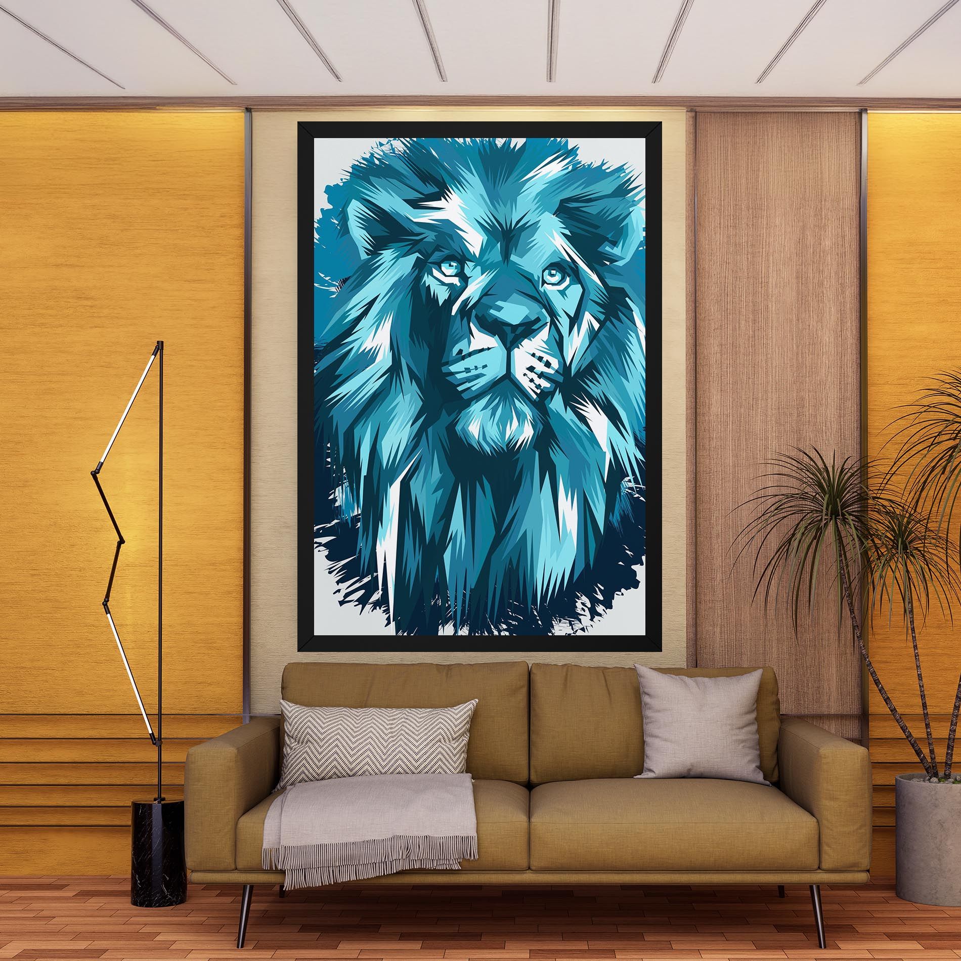 Blue Lion Head mockup 9