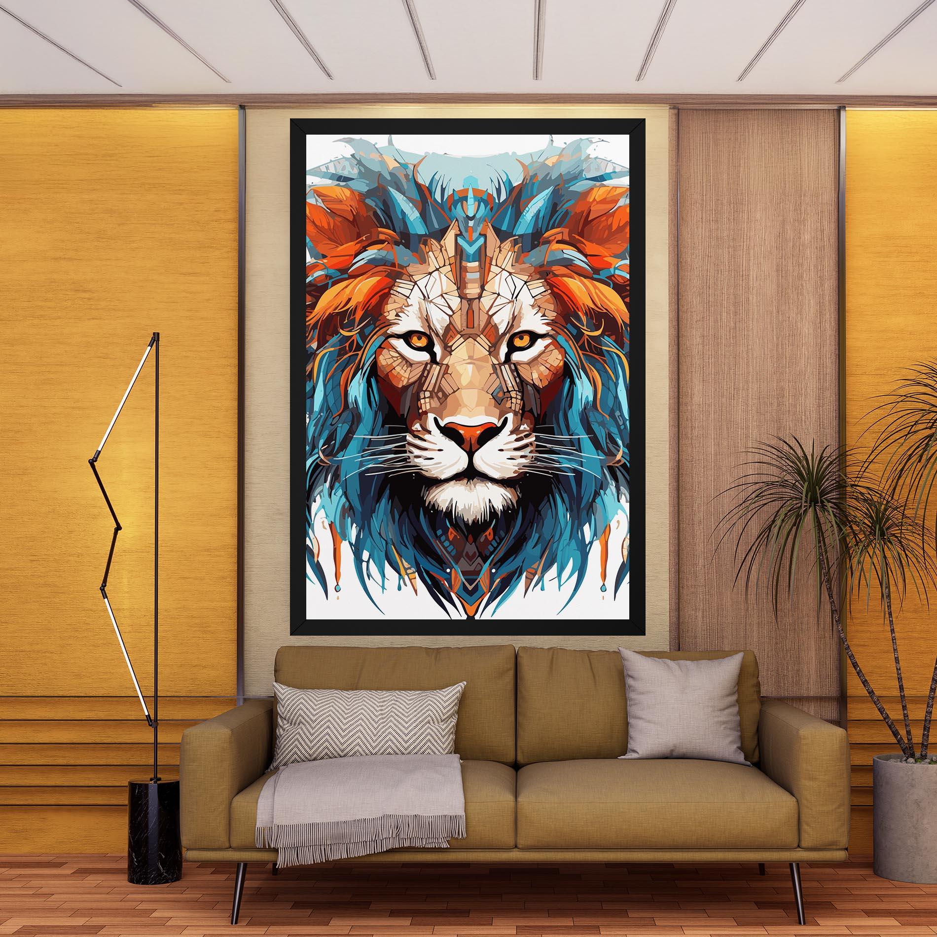 Leinwandbild Blue Orange Lion mockup 9