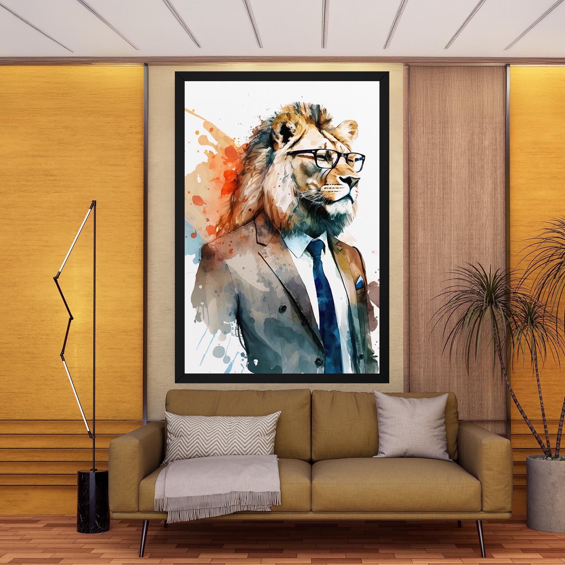 Leinwandbild Brown Suit Lion mockup 9