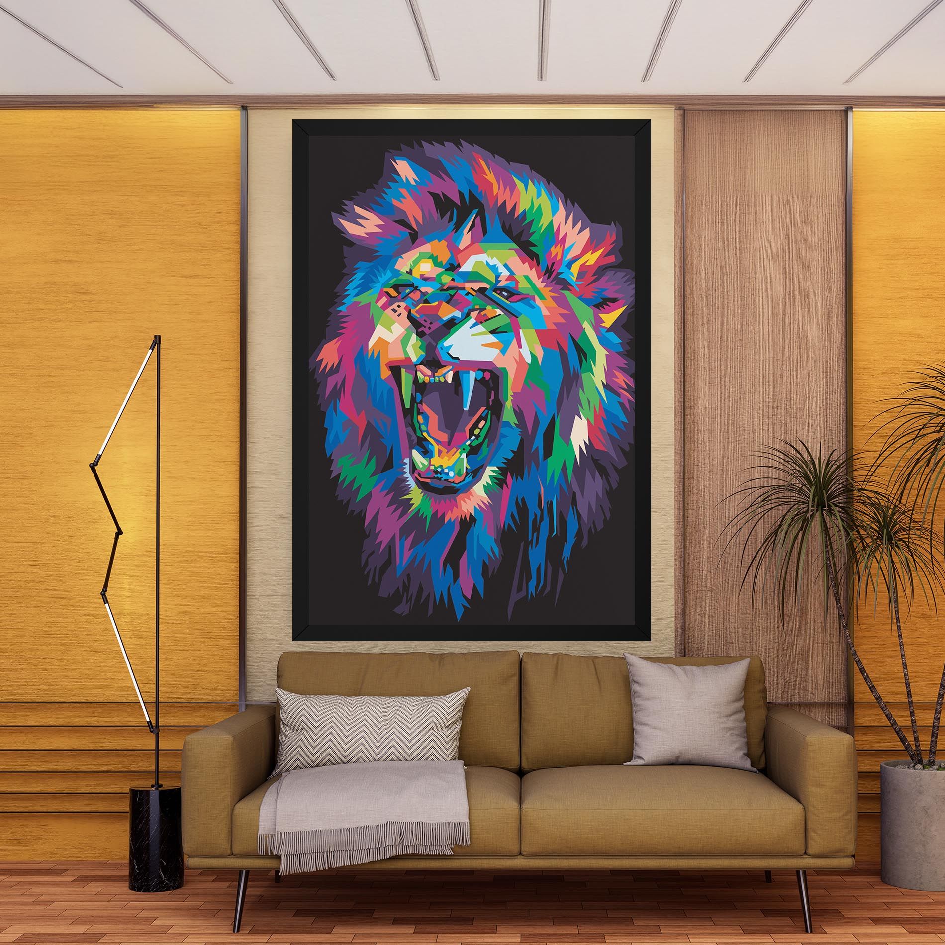 Colorful Lion Head mockup 9