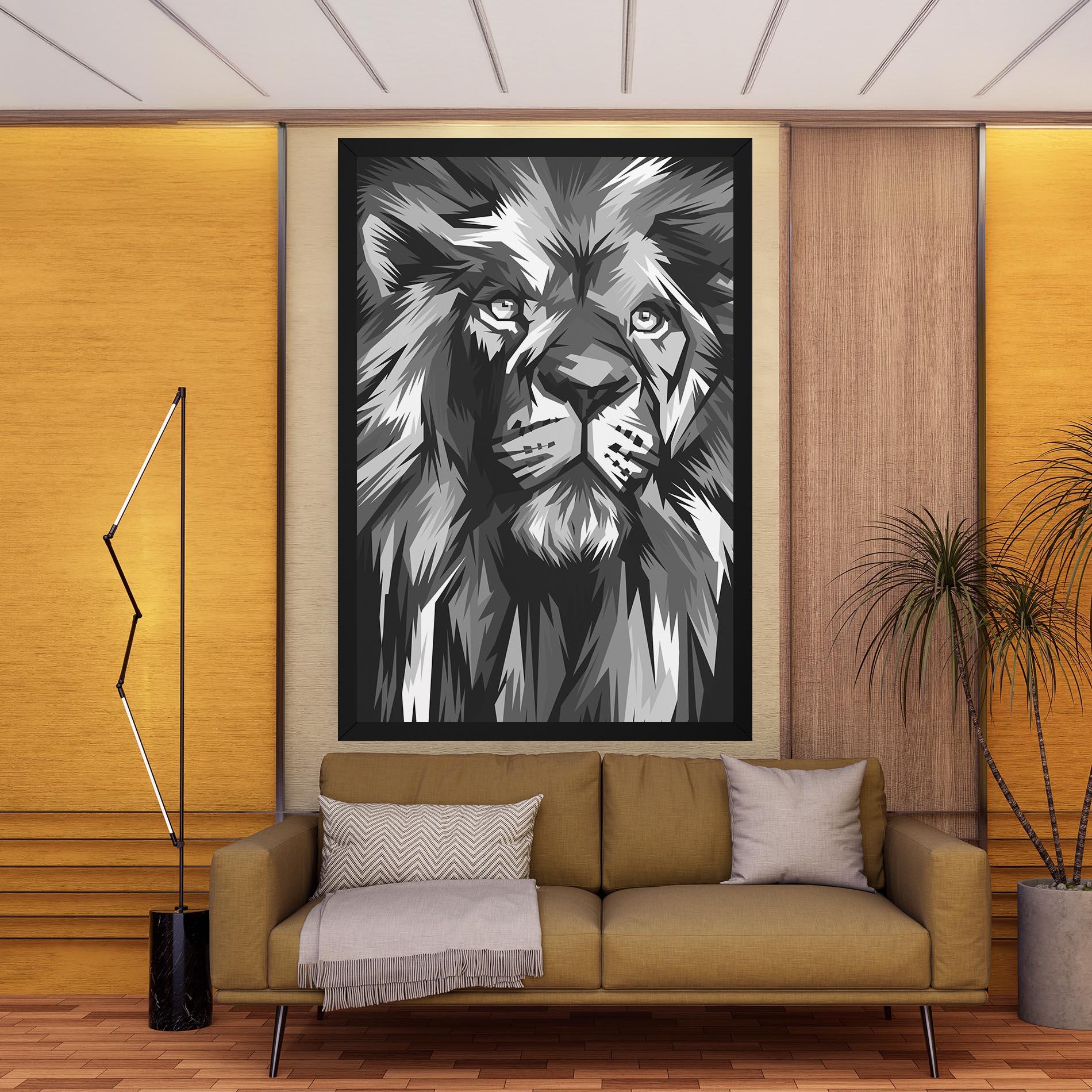 Leinwandbild Grey Head Lion mockup 9