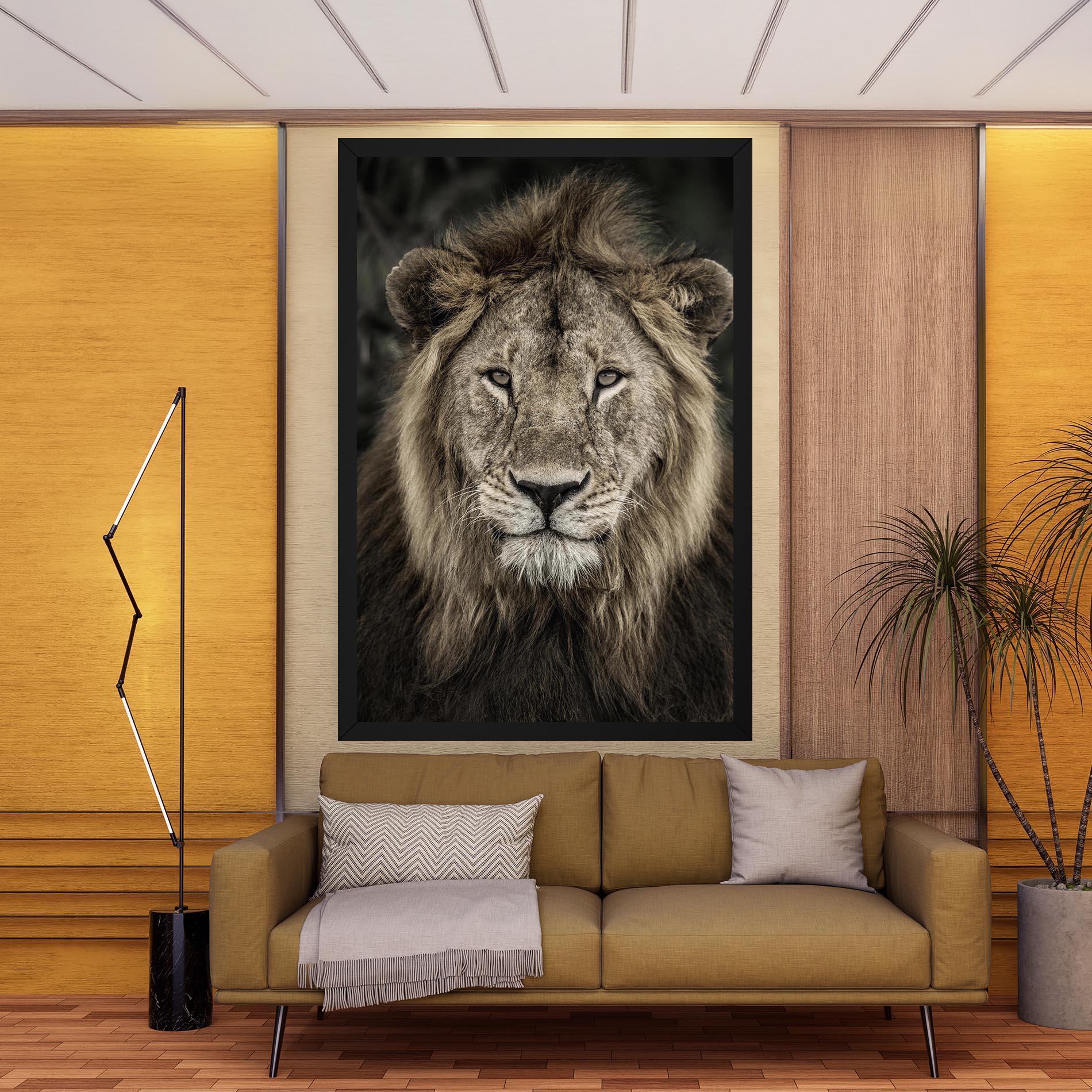 Leinwandbild Lion Close Up mockup 9