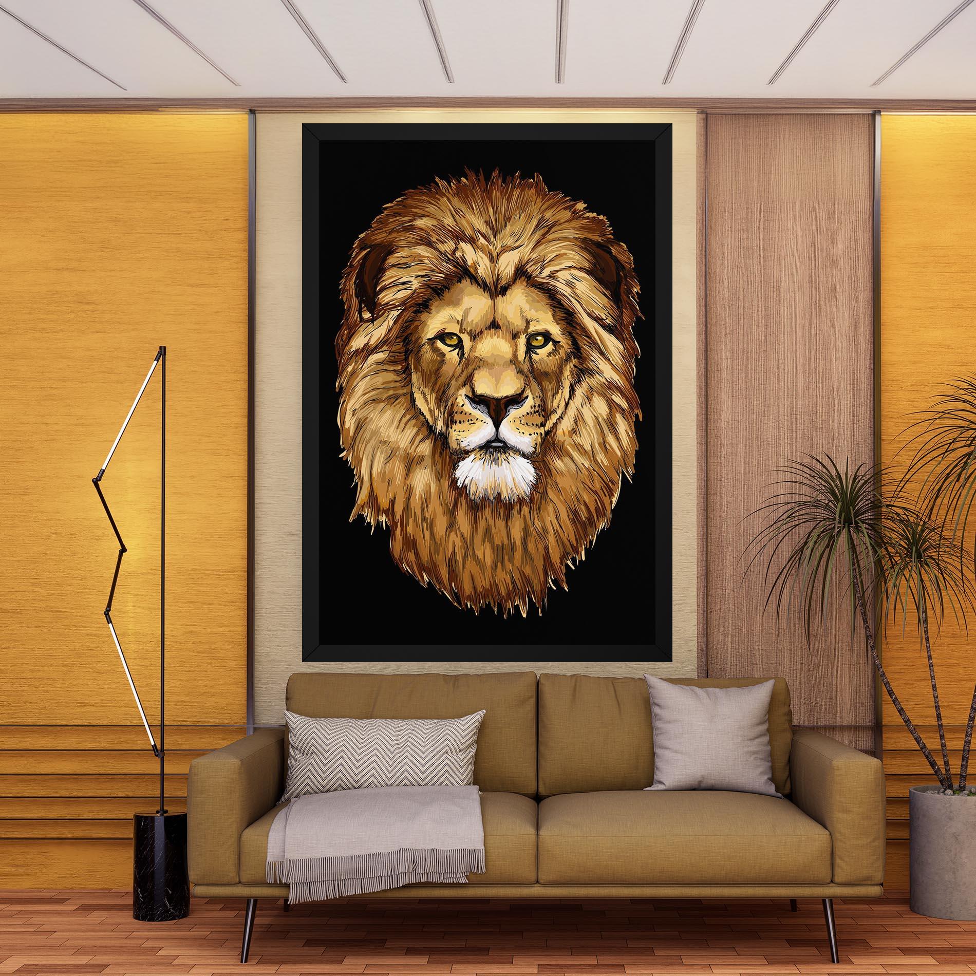 Leinwandbild Lion Head mockup 9