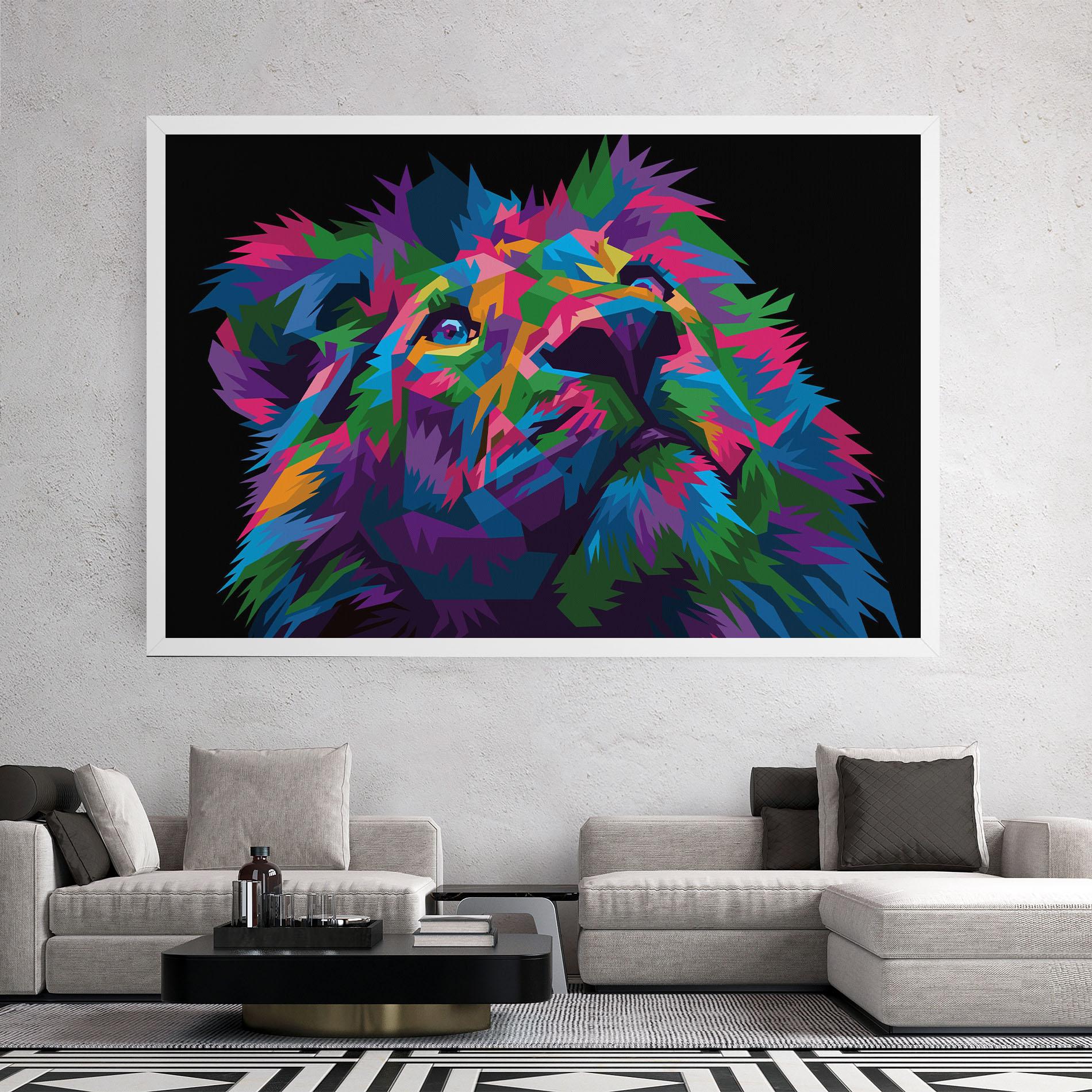 Leinwandbild Cute Color Lion mockup 2