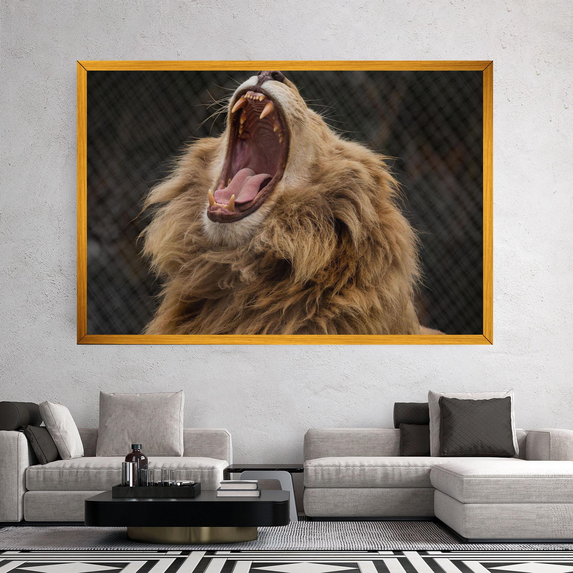Leinwandbild Angry Lion mockup 2